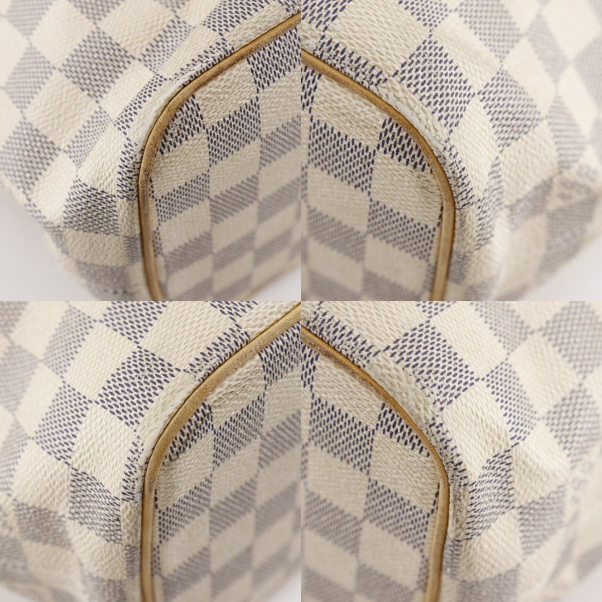 Louis Vuitton Louis Vuitton Saleya PM Handbag N51186 Damier Azur Canvas White A5 Zippered Women's Size ONE SIZE - 4 Thumbnail
