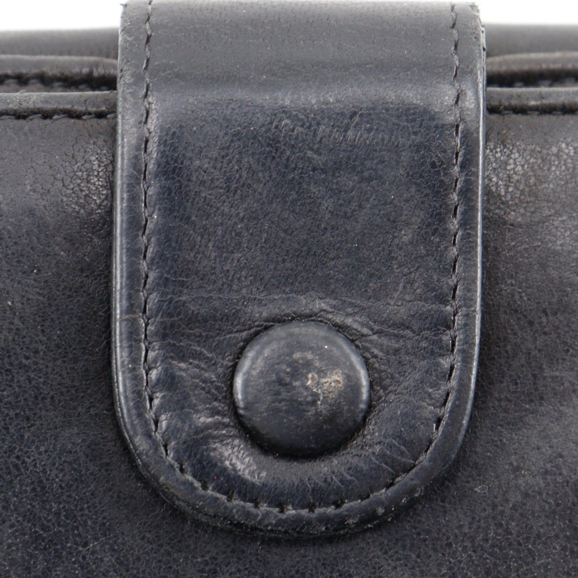Chanel Chanel Coco Mark Bi-fold Wallet, Lambskin, Black, Snap Button, Women's Size ONE SIZE - 12 Thumbnail