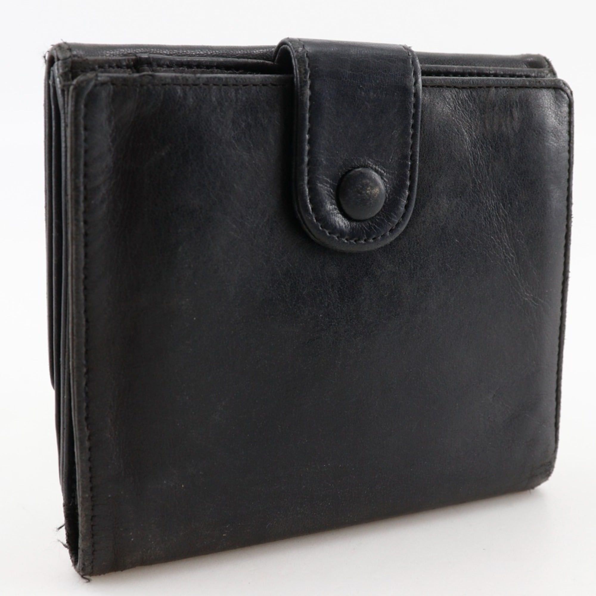 Chanel Chanel Coco Mark Bi-fold Wallet, Lambskin, Black, Snap Button, Women's Size ONE SIZE - 3 Thumbnail