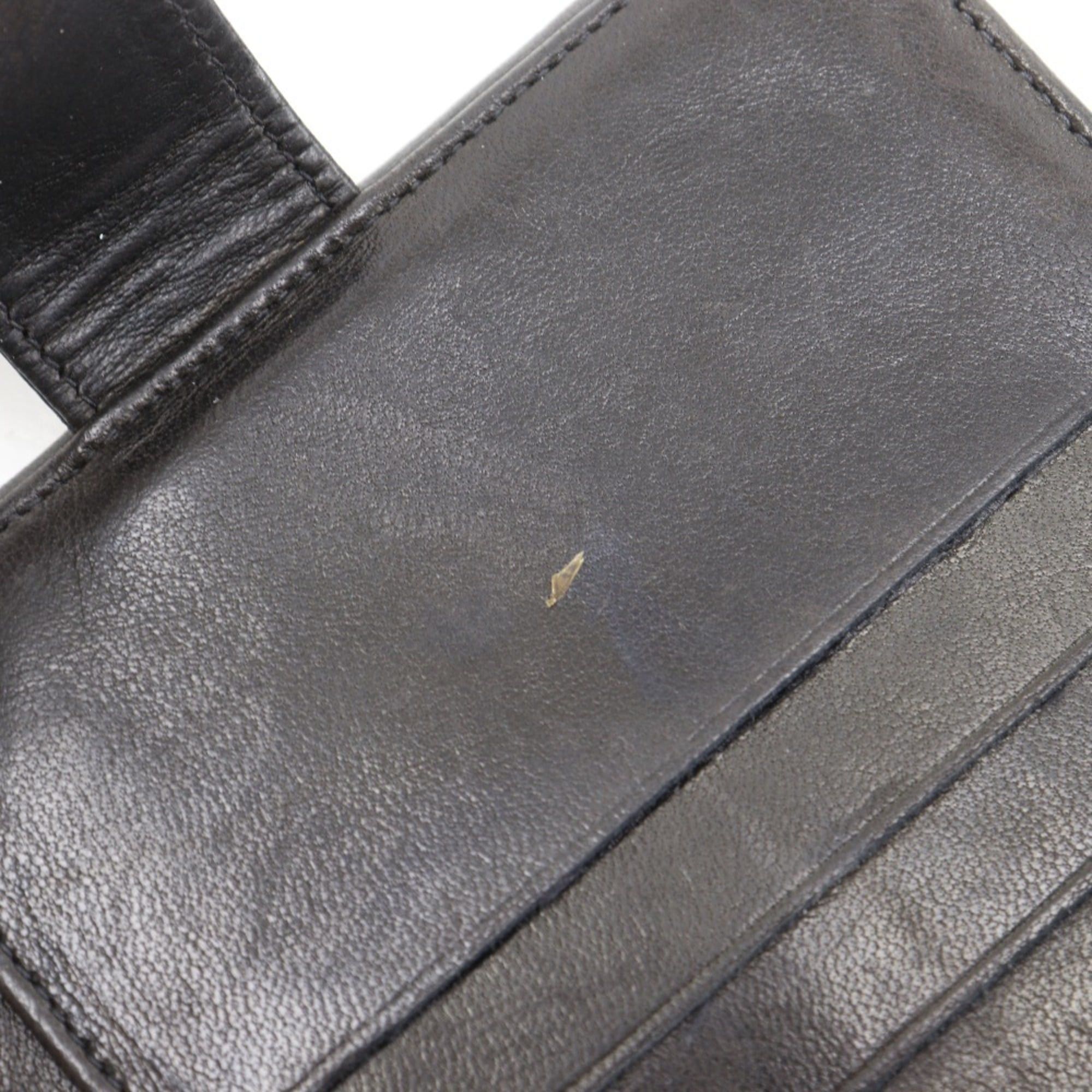 Chanel Chanel Coco Mark Bi-fold Wallet, Lambskin, Black, Snap Button, Women's Size ONE SIZE - 10 Thumbnail