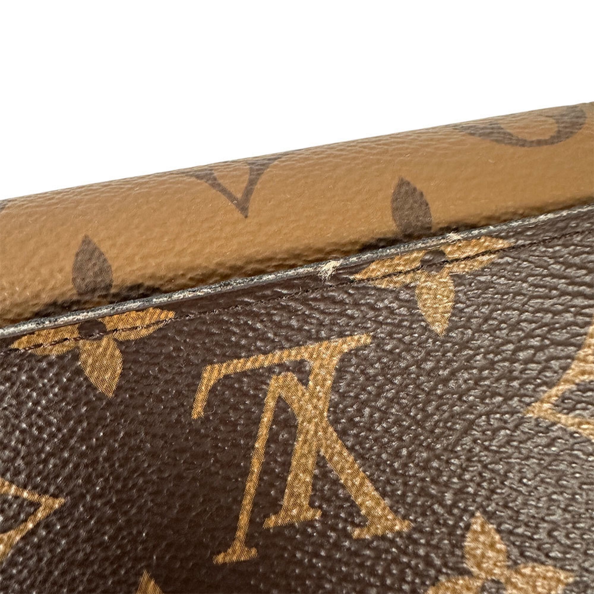 Louis Vuitton Louis Vuitton Women's Monogram Reverse Wallet, Long Canvas Portefeuille Emilie, Reverse, M82157, Brown/Beige Size ONE SIZE - 7 Thumbnail