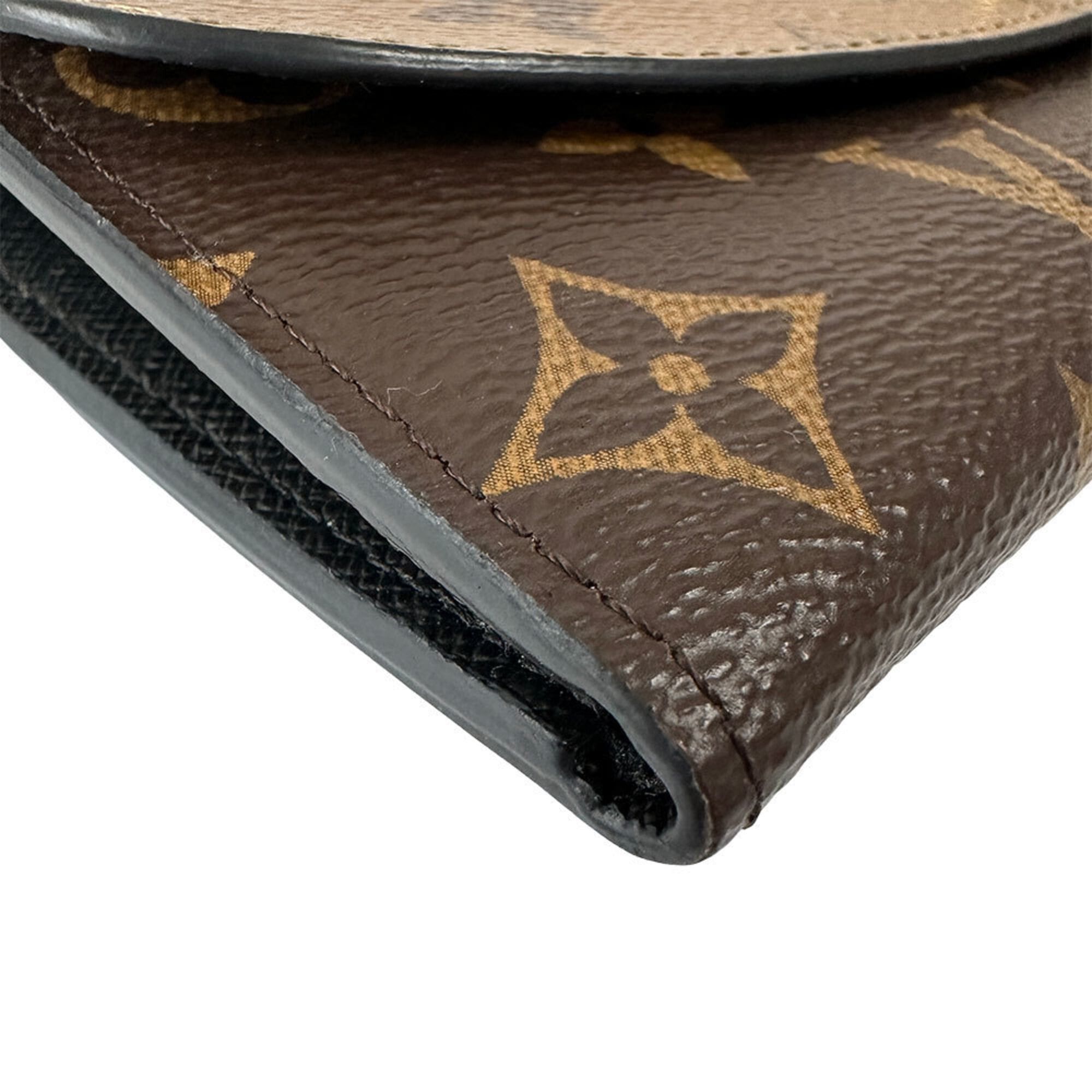 Louis Vuitton Louis Vuitton Women's Monogram Reverse Wallet, Long Canvas Portefeuille Emilie, Reverse, M82157, Brown/Beige Size ONE SIZE - 5 Thumbnail