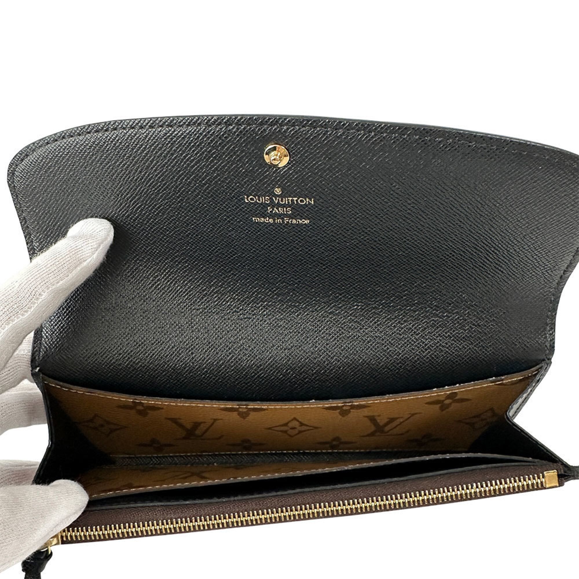 Louis Vuitton Louis Vuitton Women's Monogram Reverse Wallet, Long Canvas Portefeuille Emilie, Reverse, M82157, Brown/Beige Size ONE SIZE - 10 Thumbnail