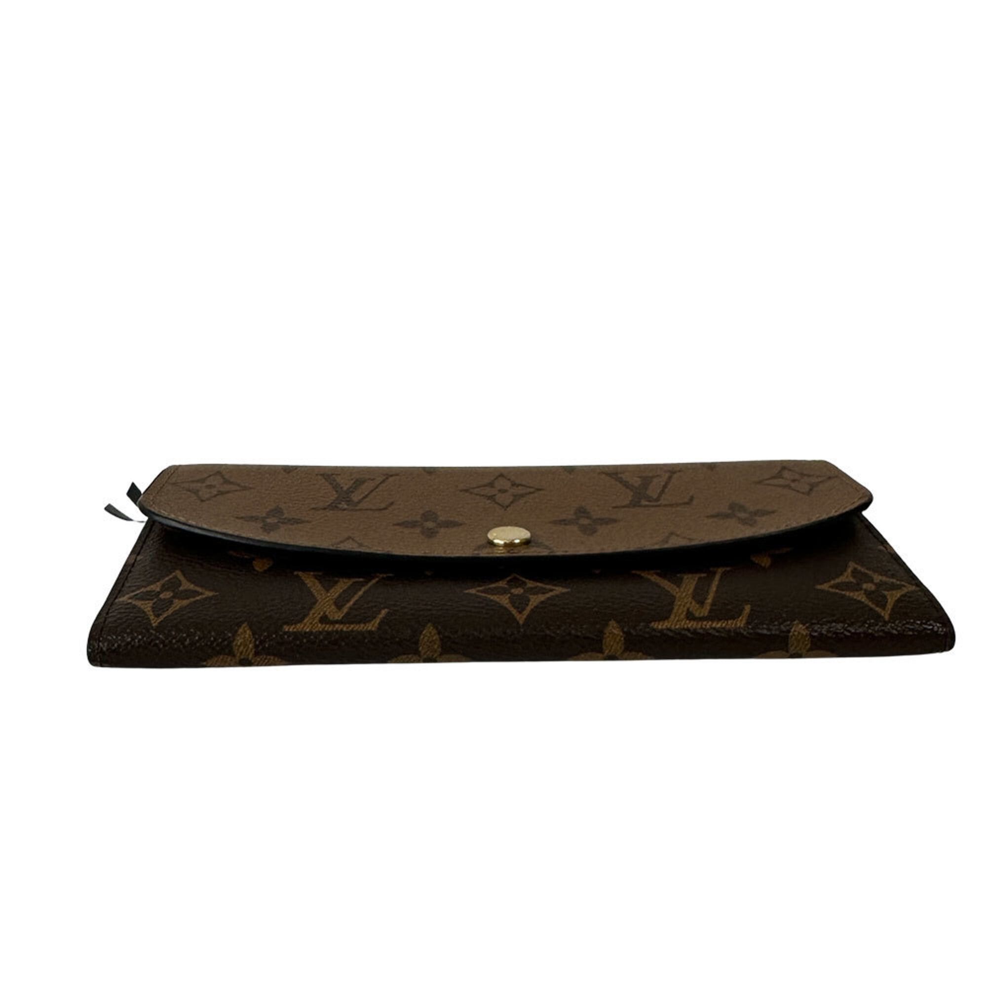 Louis Vuitton Louis Vuitton Women's Monogram Reverse Wallet, Long Canvas Portefeuille Emilie, Reverse, M82157, Brown/Beige Size ONE SIZE - 3 Thumbnail
