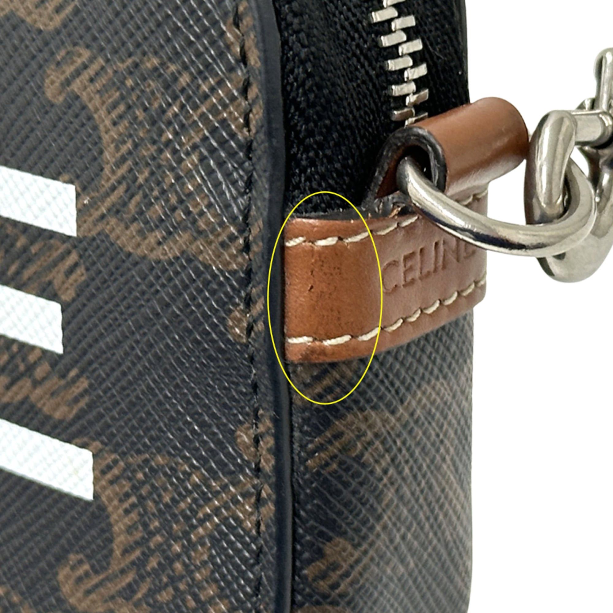Celine Celine handbag for women, Triomphe shoulder bag, coated canvas horizontal pouch, brown mini crossbody bag. Size ONE SIZE - 7 Thumbnail