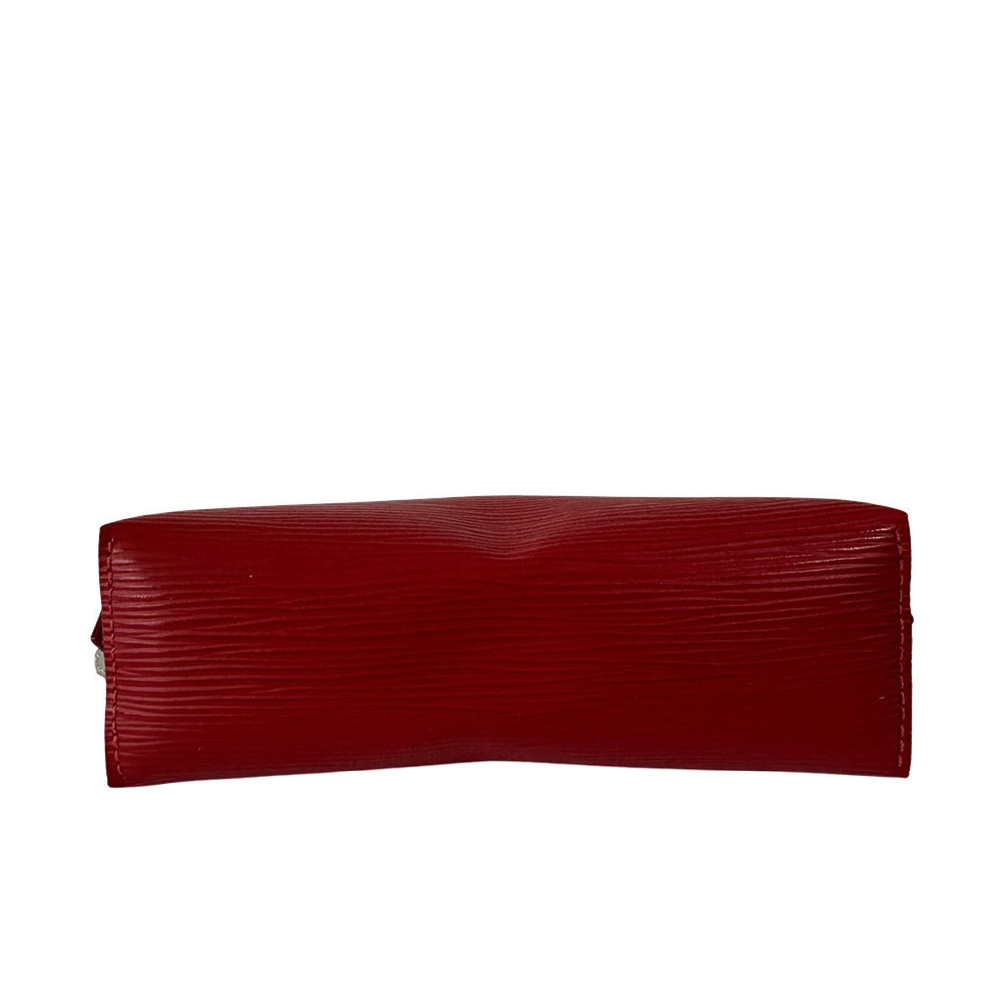 Louis Vuitton Louis Vuitton Handbag Pouch Epi Leather Women's Brand Cosmetic Pochette Castilian Red M41114 Size ONE SIZE - 3 Thumbnail