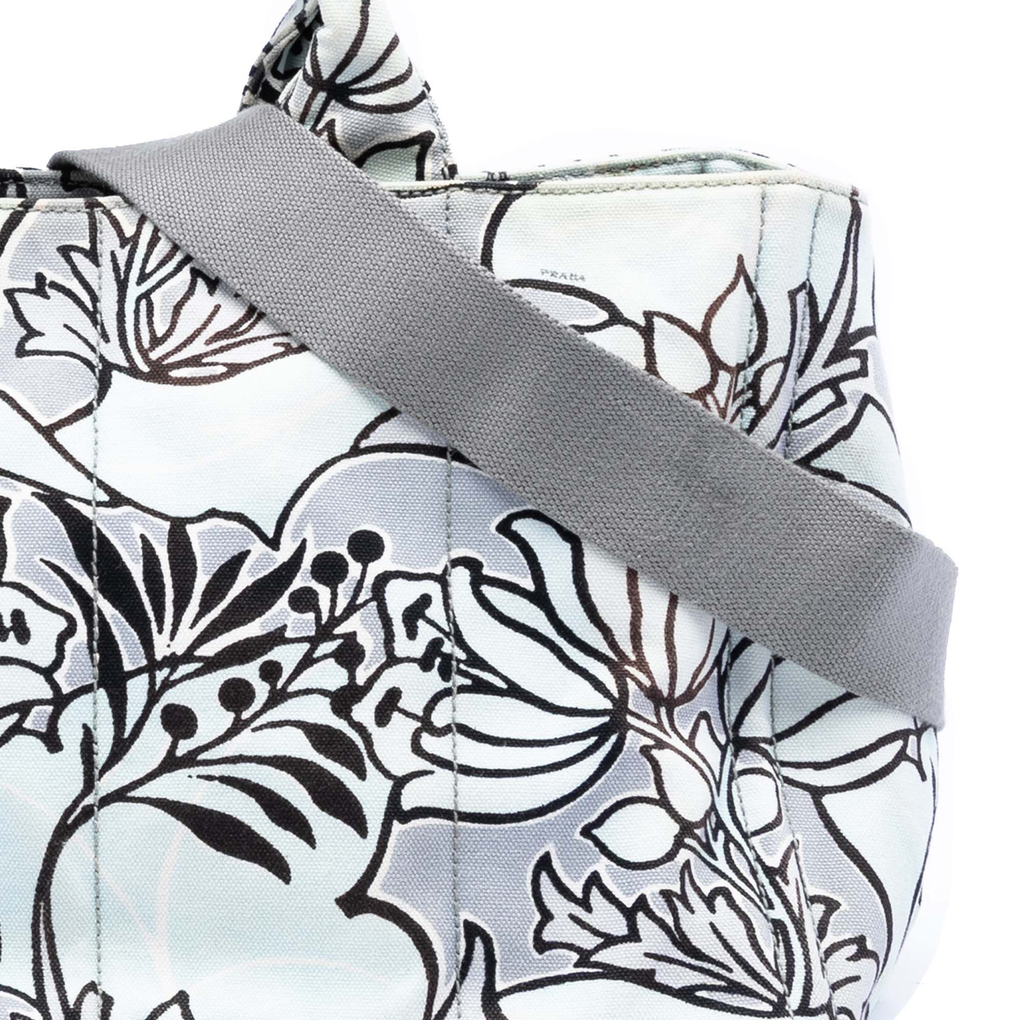Prada Medium Floral Printed Canvas Canapa Satchel Size ONE SIZE - 6 Thumbnail