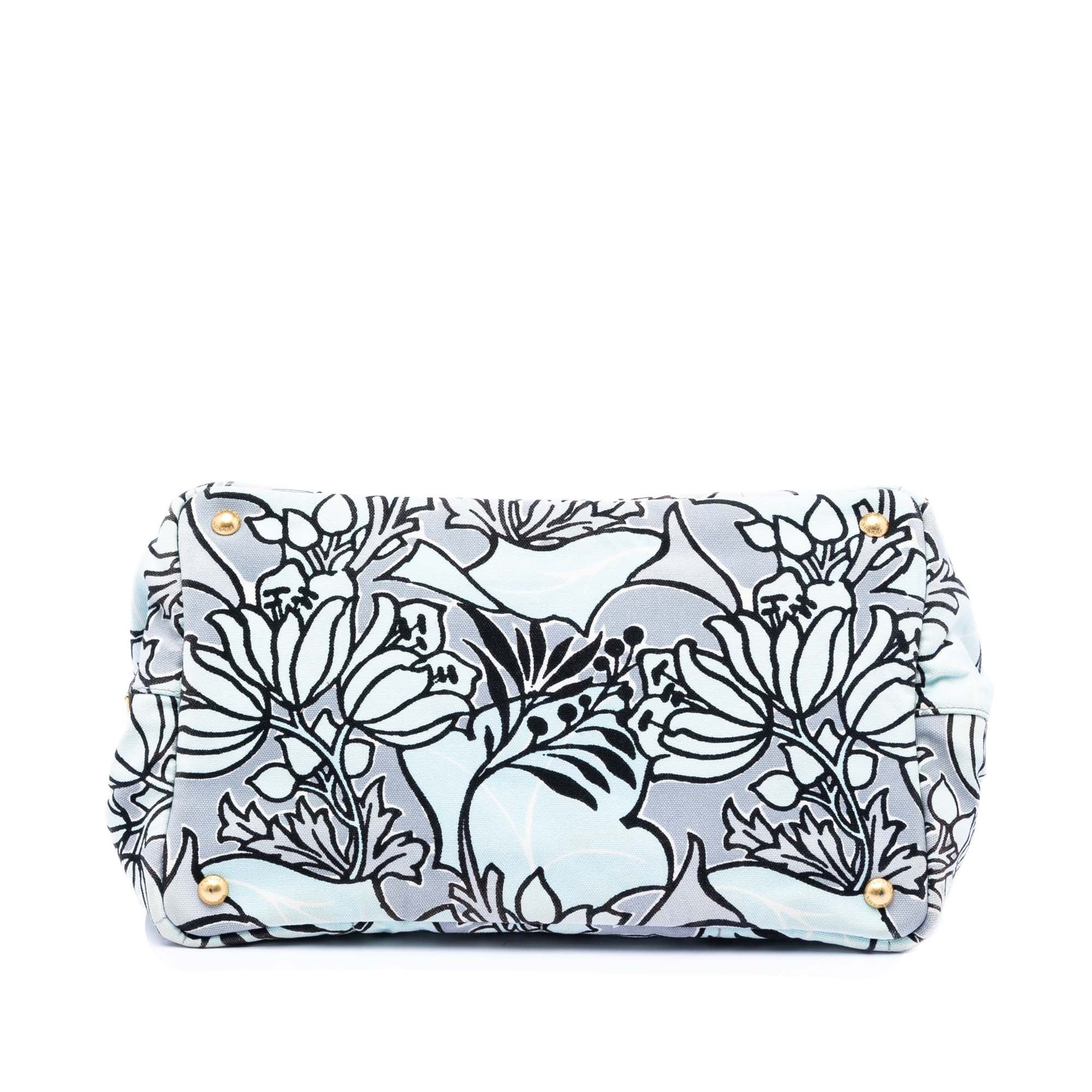 Prada Medium Floral Printed Canvas Canapa Satchel Size ONE SIZE - 3 Thumbnail