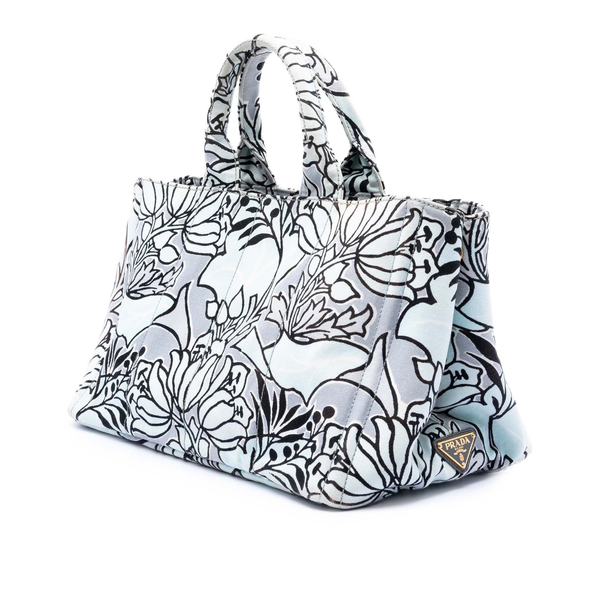 Prada Medium Floral Printed Canvas Canapa Satchel Size ONE SIZE - 2 Thumbnail
