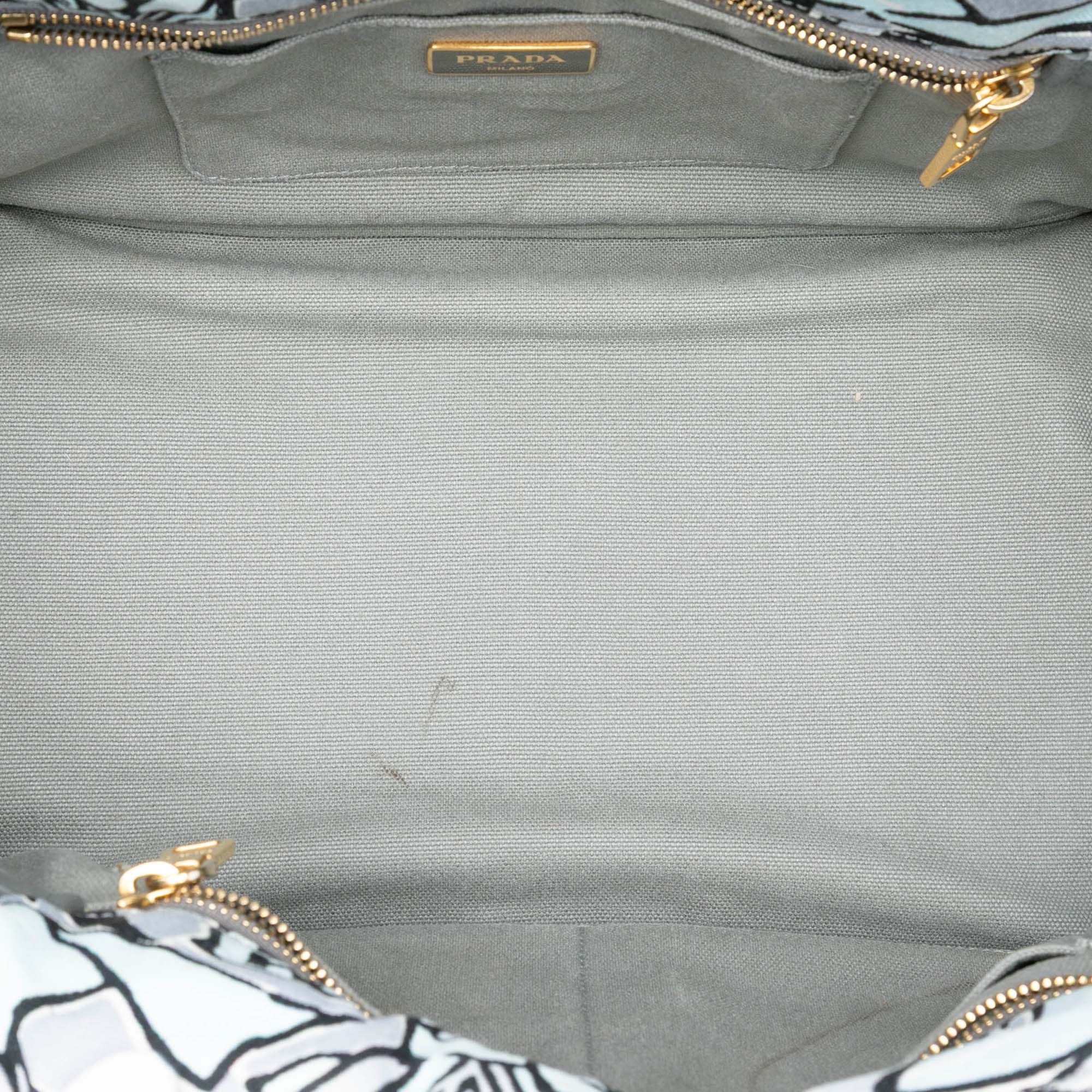 Prada Medium Floral Printed Canvas Canapa Satchel Size ONE SIZE - 4 Thumbnail