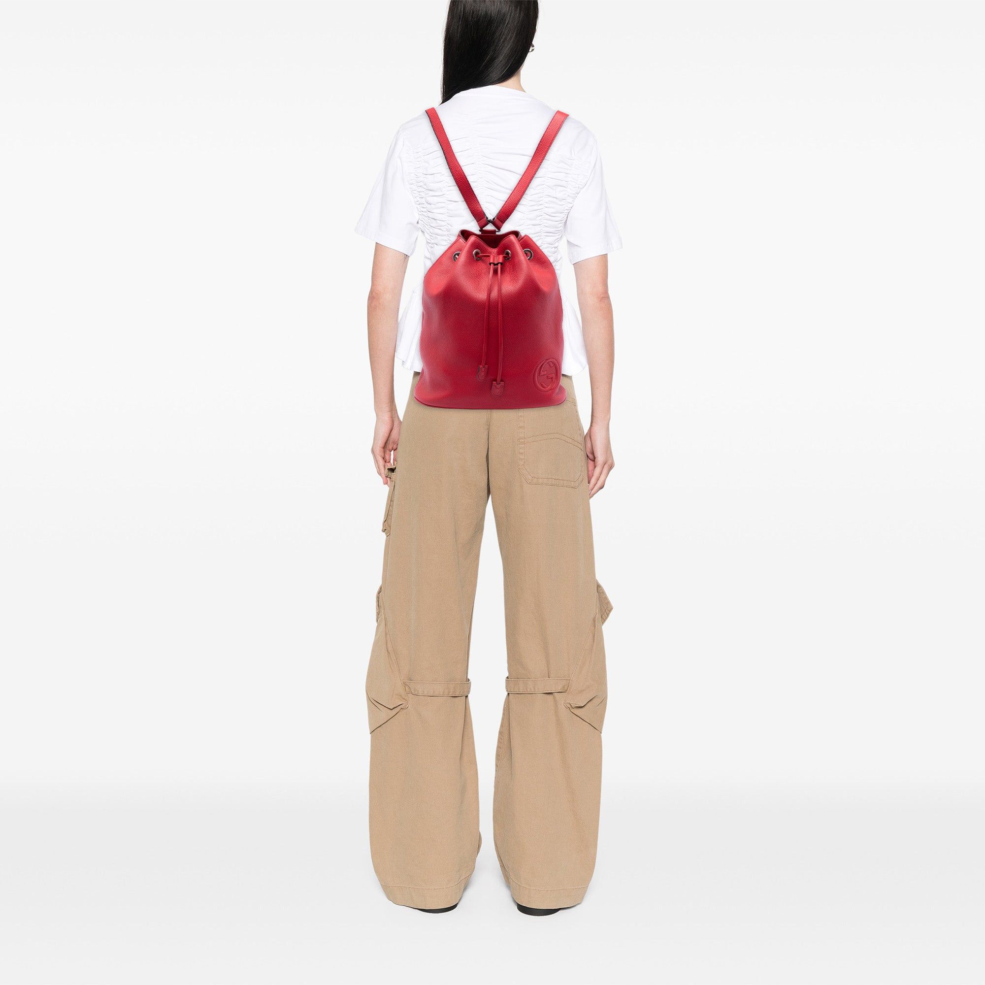 Gucci Small Pebbled Calfskin Soho Drawstring Backpack Size ONE SIZE - 7 Thumbnail