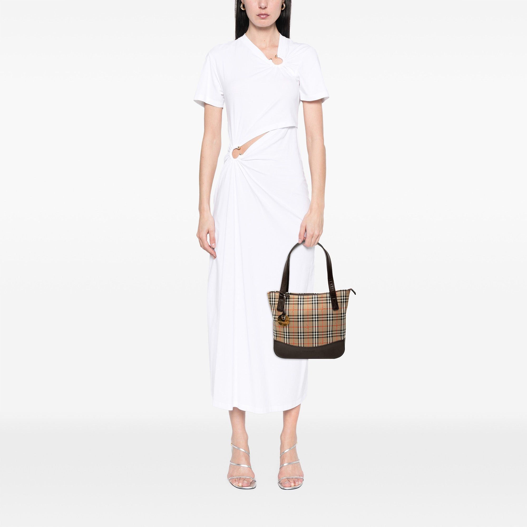 Burberry Haymarket Check Canvas Handbag Size ONE SIZE - 6 Thumbnail