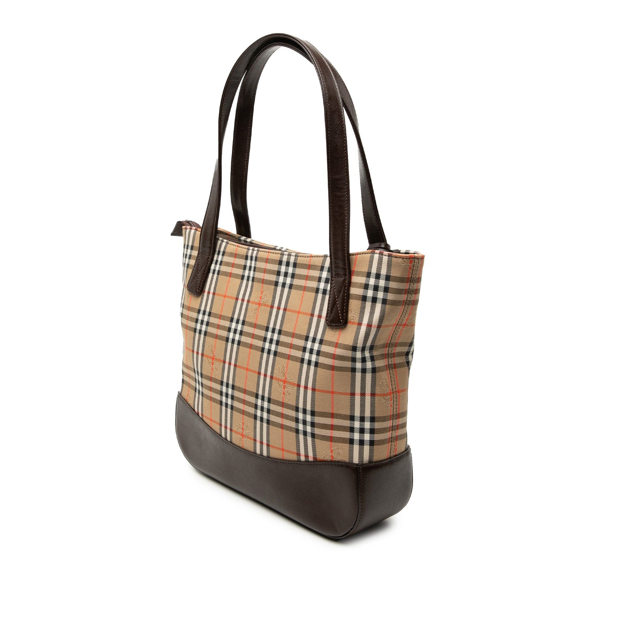 Burberry Haymarket Check Canvas Handbag Size ONE SIZE - 2 Thumbnail