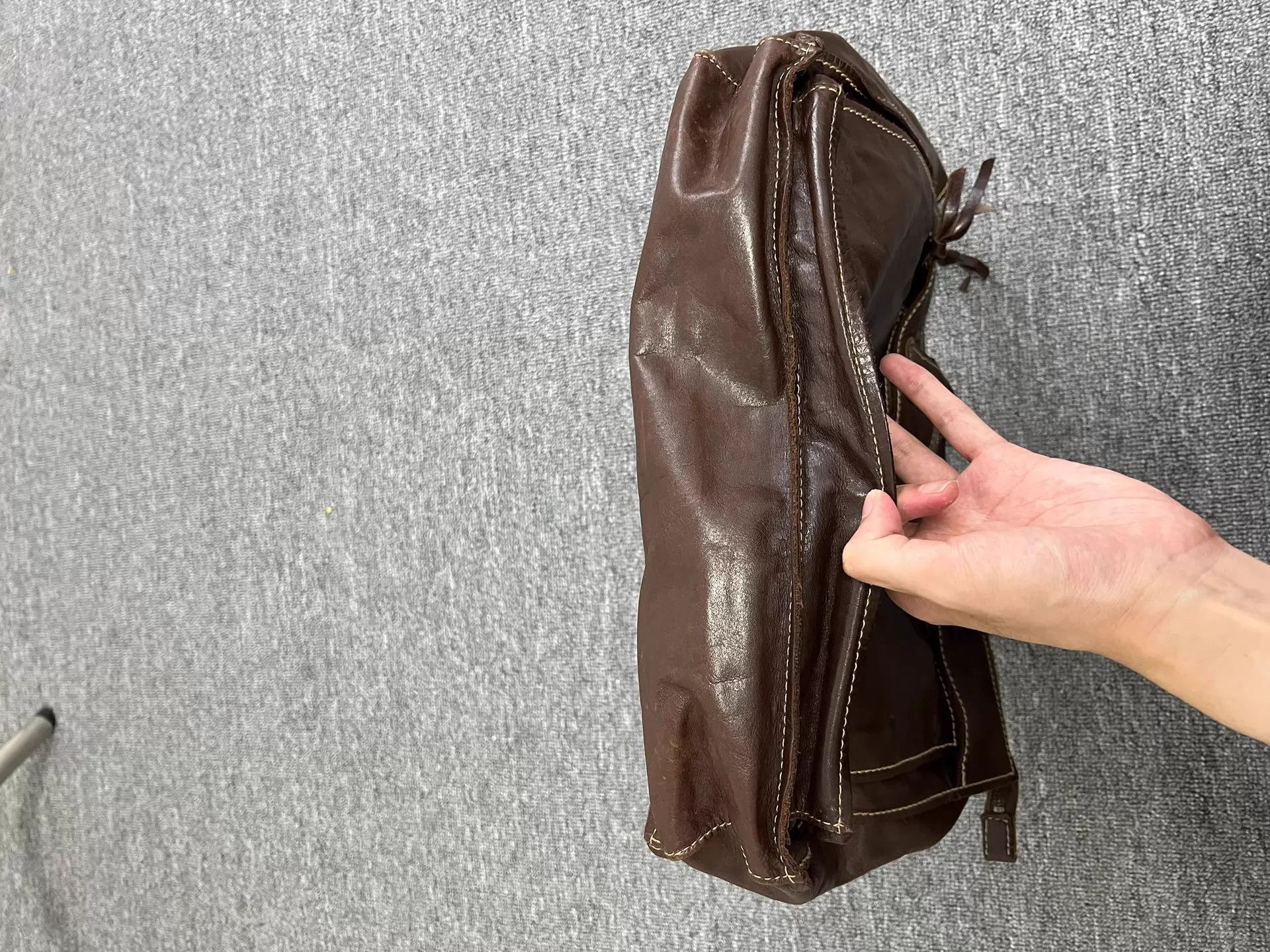 Miu Miu Brown Leather Handbag with Top Handles Size ONE SIZE - 8 Thumbnail
