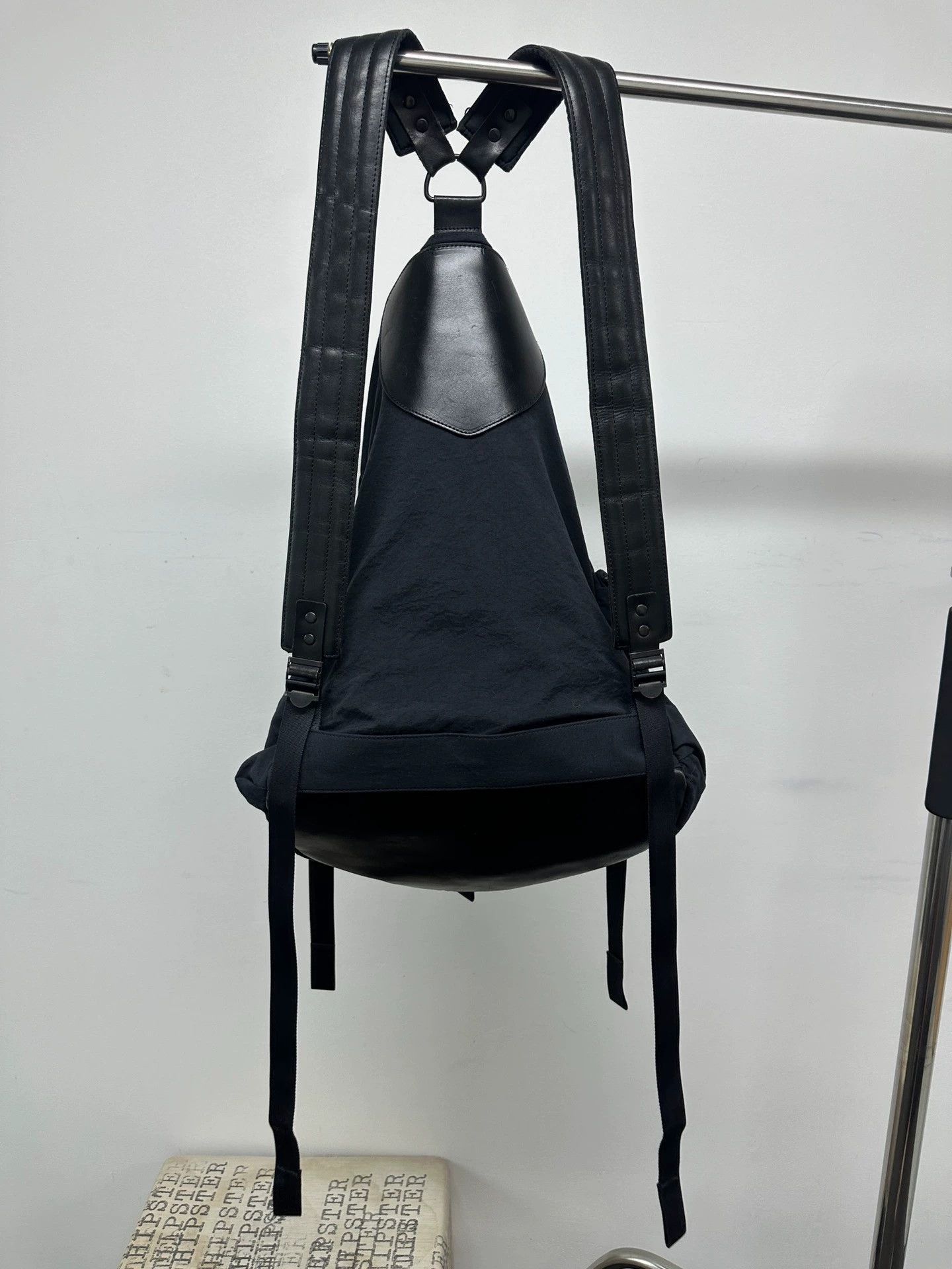 Yohji Yamamoto Black Drawstring Backpack with Adjustable Straps Size ONE SIZE - 3 Thumbnail