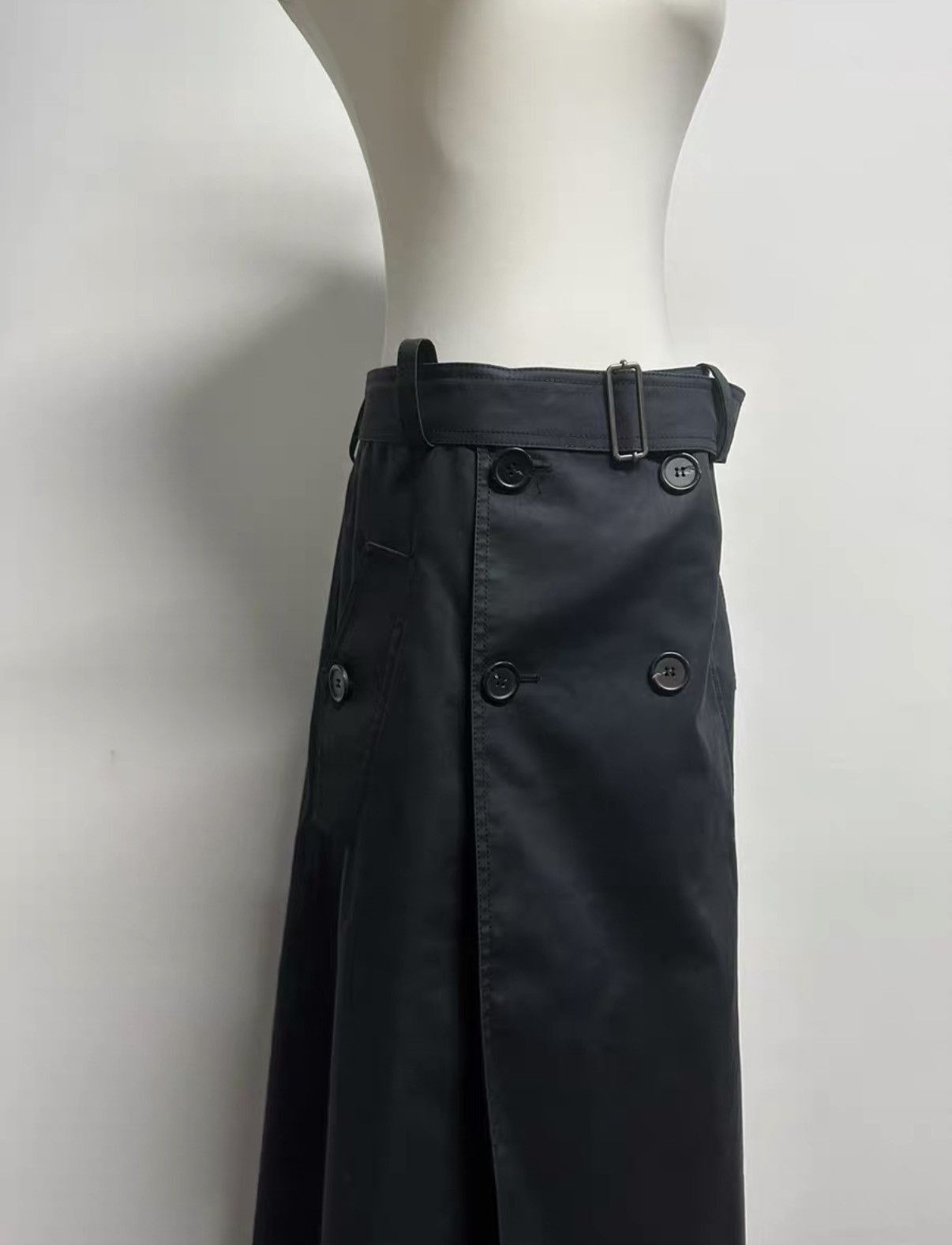 Raf Simons Black Belted Button-Front Midi Skirt Size US 32 / EU 48 - 9 Thumbnail