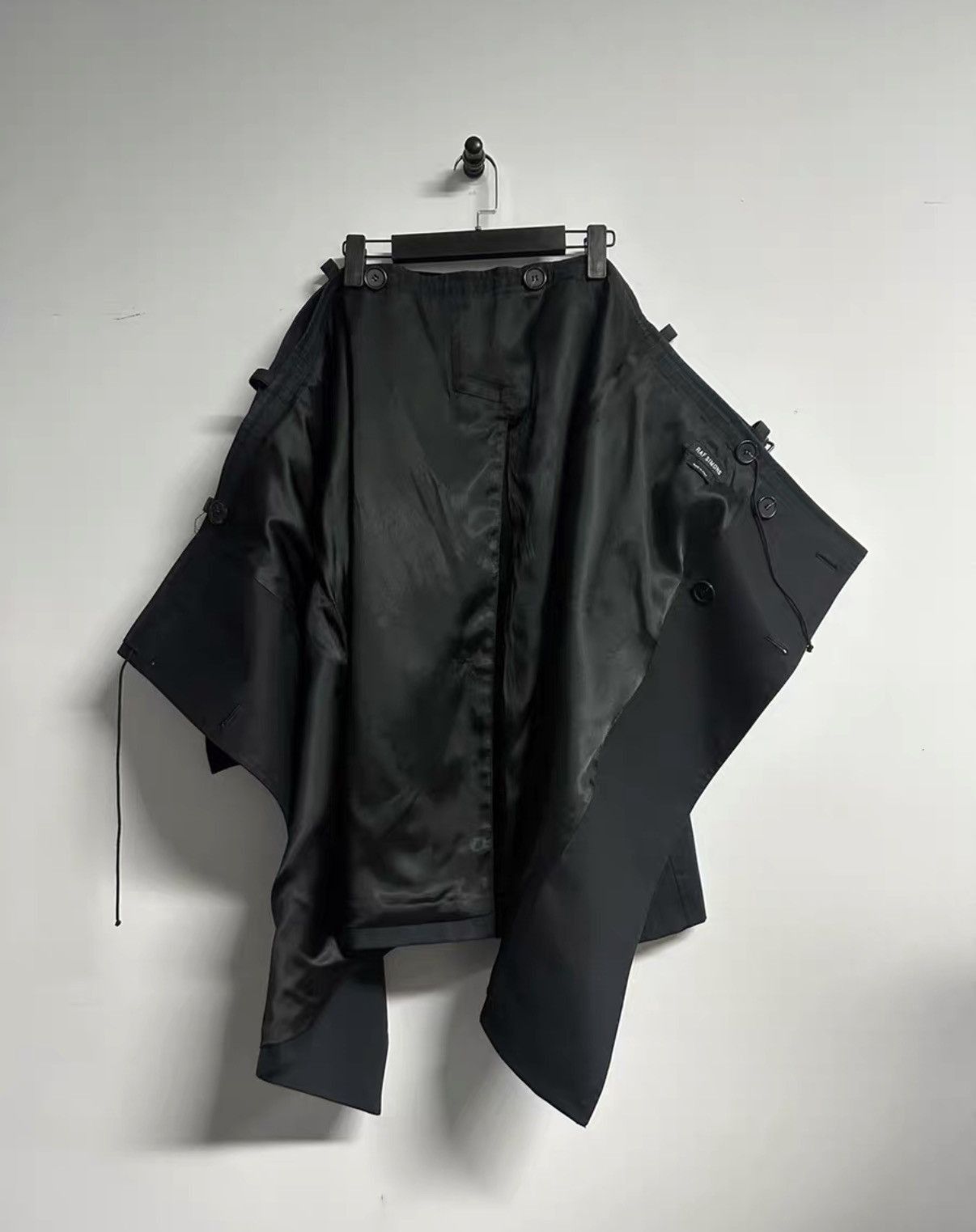 Raf Simons Black Belted Button-Front Midi Skirt Size US 32 / EU 48 - 4 Thumbnail