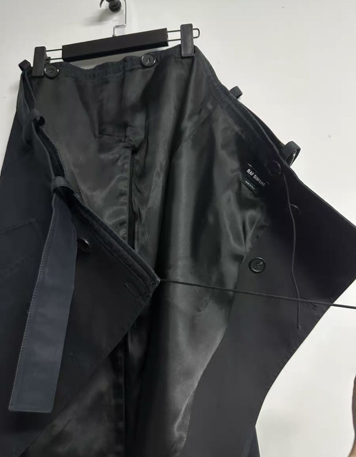 Raf Simons Black Belted Button-Front Midi Skirt Size US 32 / EU 48 - 6 Thumbnail