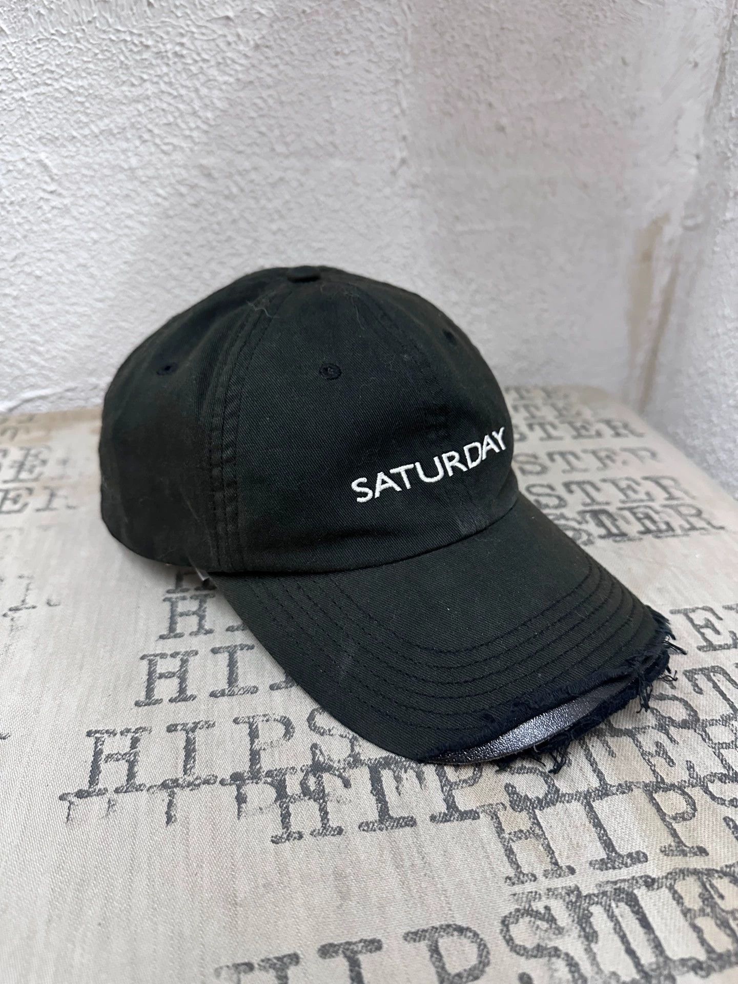 Rick Owens Black 'SATURDAY' Distressed Baseball Cap Size ONE SIZE - 3 Thumbnail
