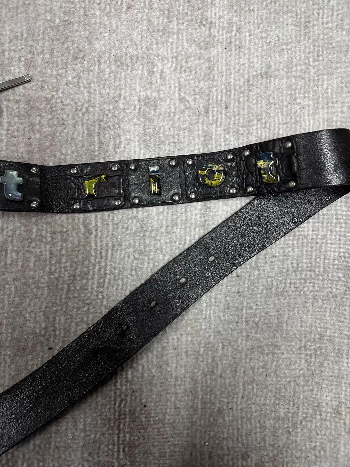 Martine Rose Black Leather Belt with Silver Buckle Size ONE SIZE - 5 Thumbnail