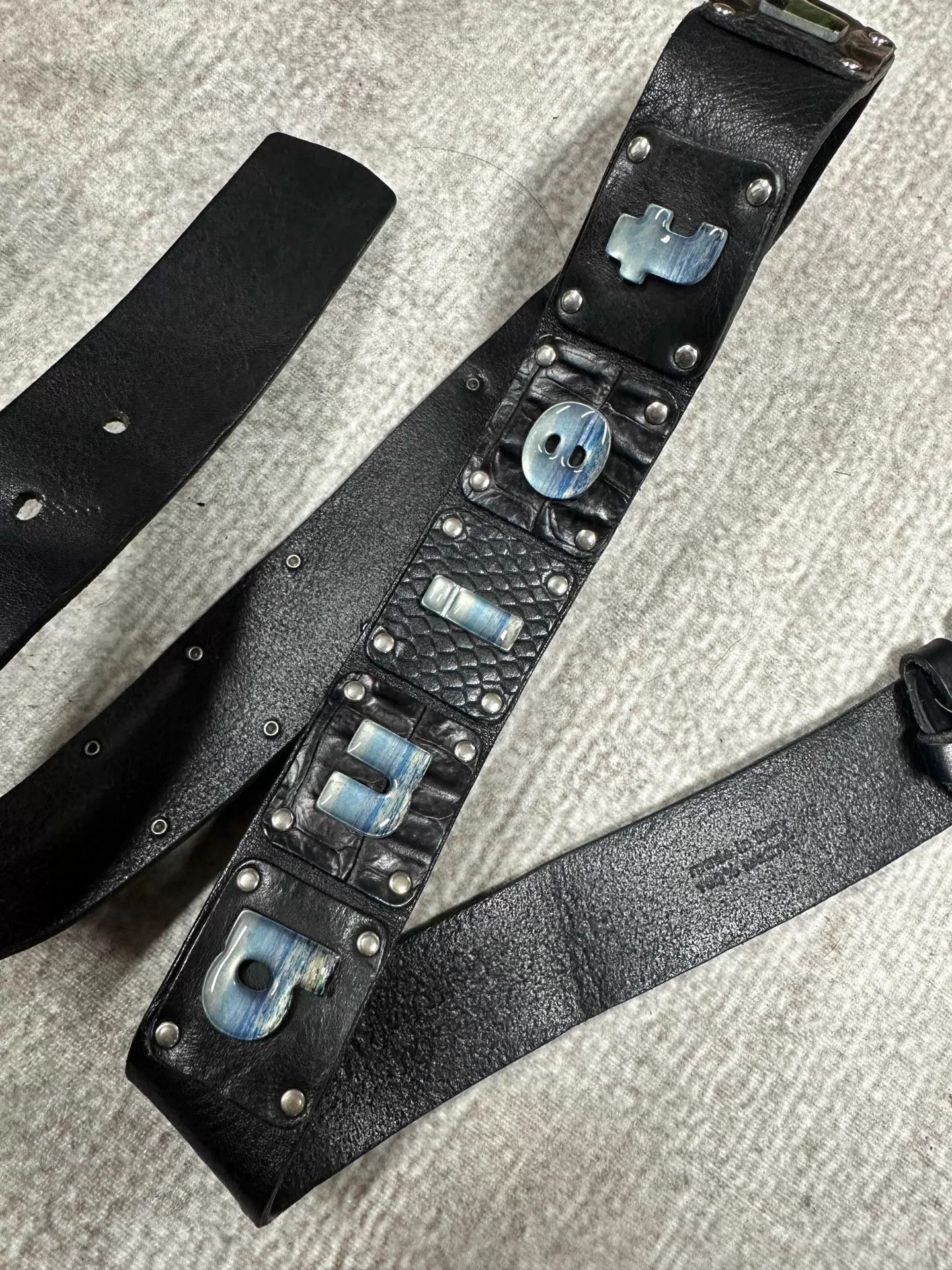 Martine Rose Black Leather Belt with Silver Buckle Size ONE SIZE - 4 Thumbnail