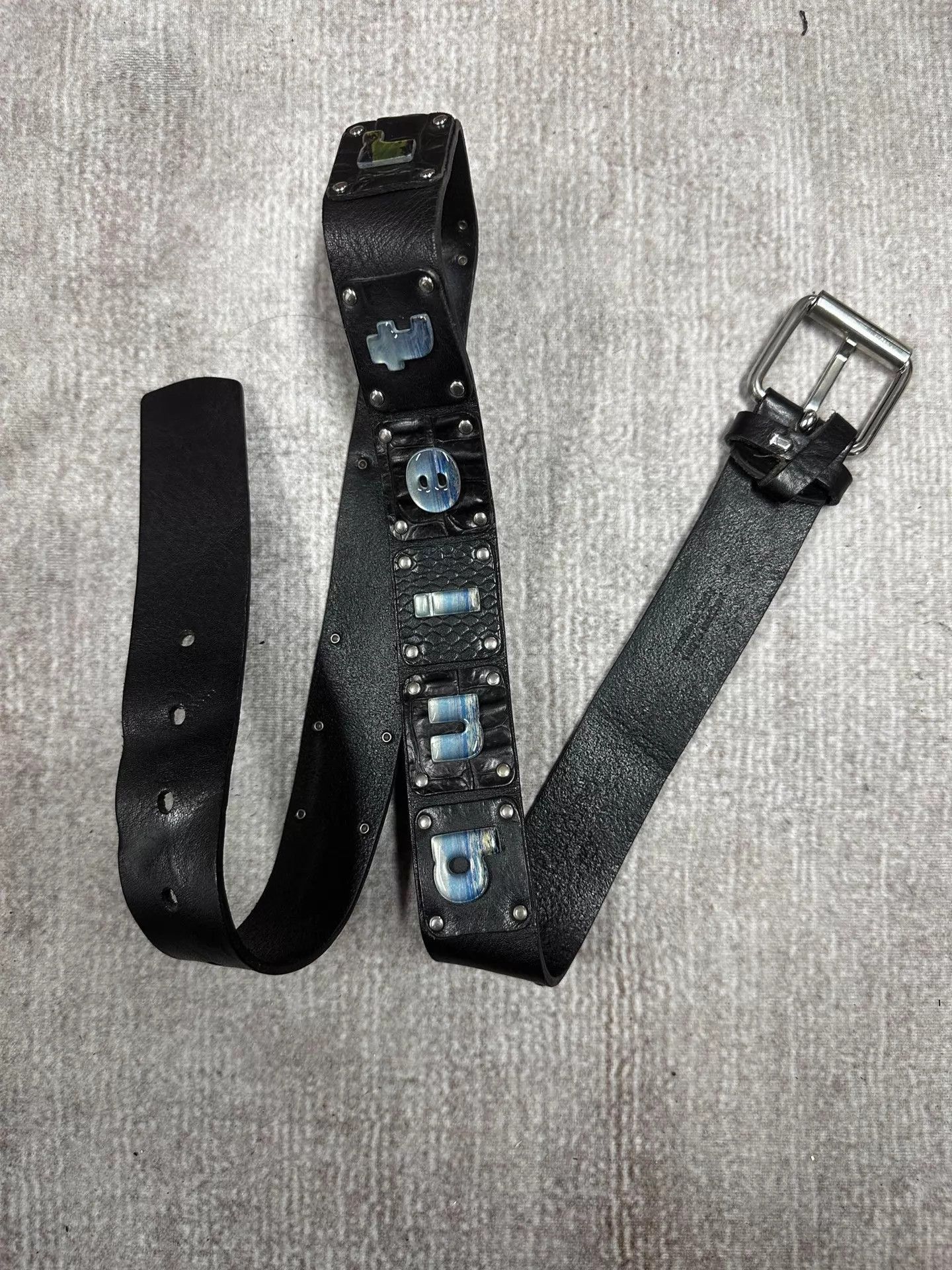 Martine Rose Black Leather Belt with Silver Buckle Size ONE SIZE - 3 Thumbnail