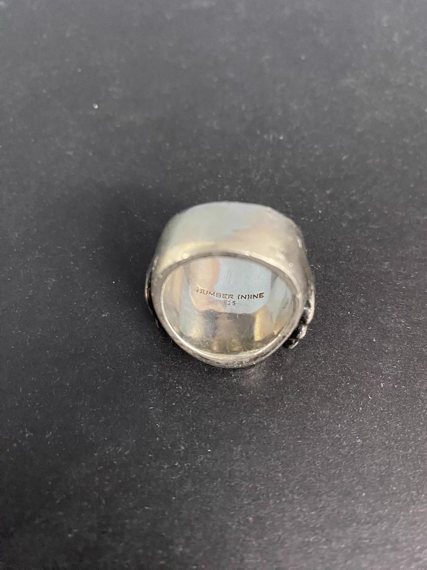 Number (N)ine Black Stone Embellished Silver Ring Size ONE SIZE - 5 Thumbnail