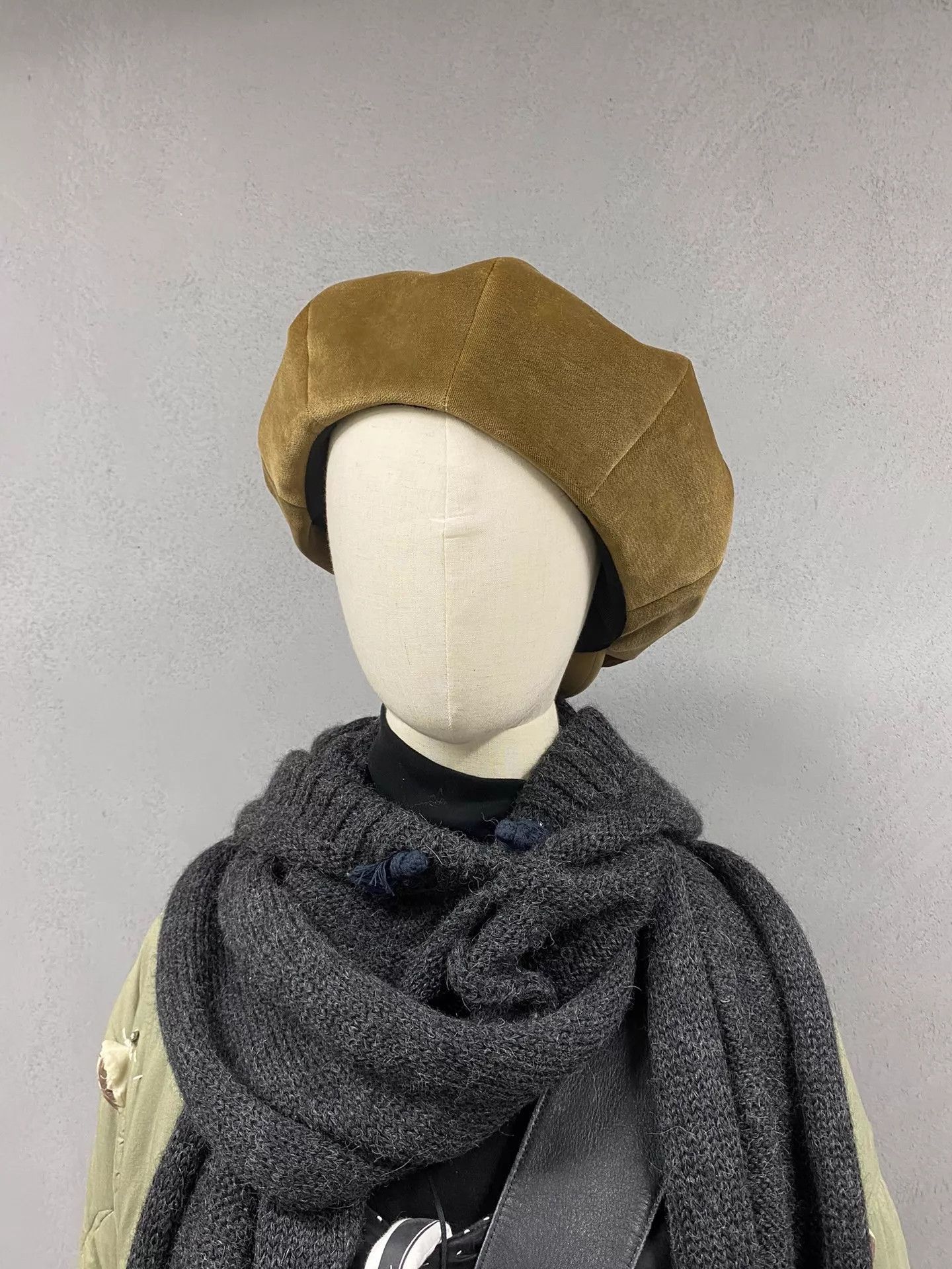 Number (N)ine Beige Octagonal Newsboy Cap Size ONE SIZE - 5 Thumbnail
