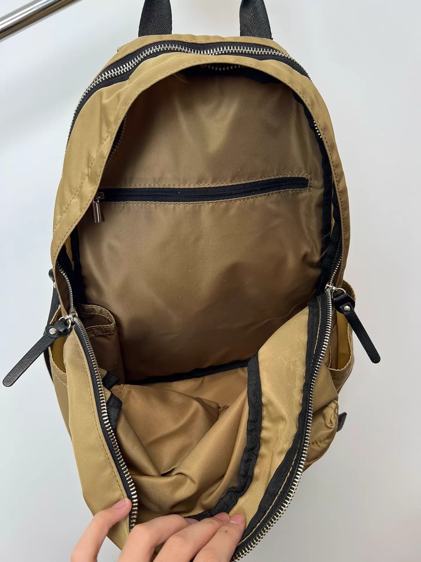 Yohji Yamamoto Beige Nylon Backpack with Front Zip Pocket Size ONE SIZE - 6 Thumbnail