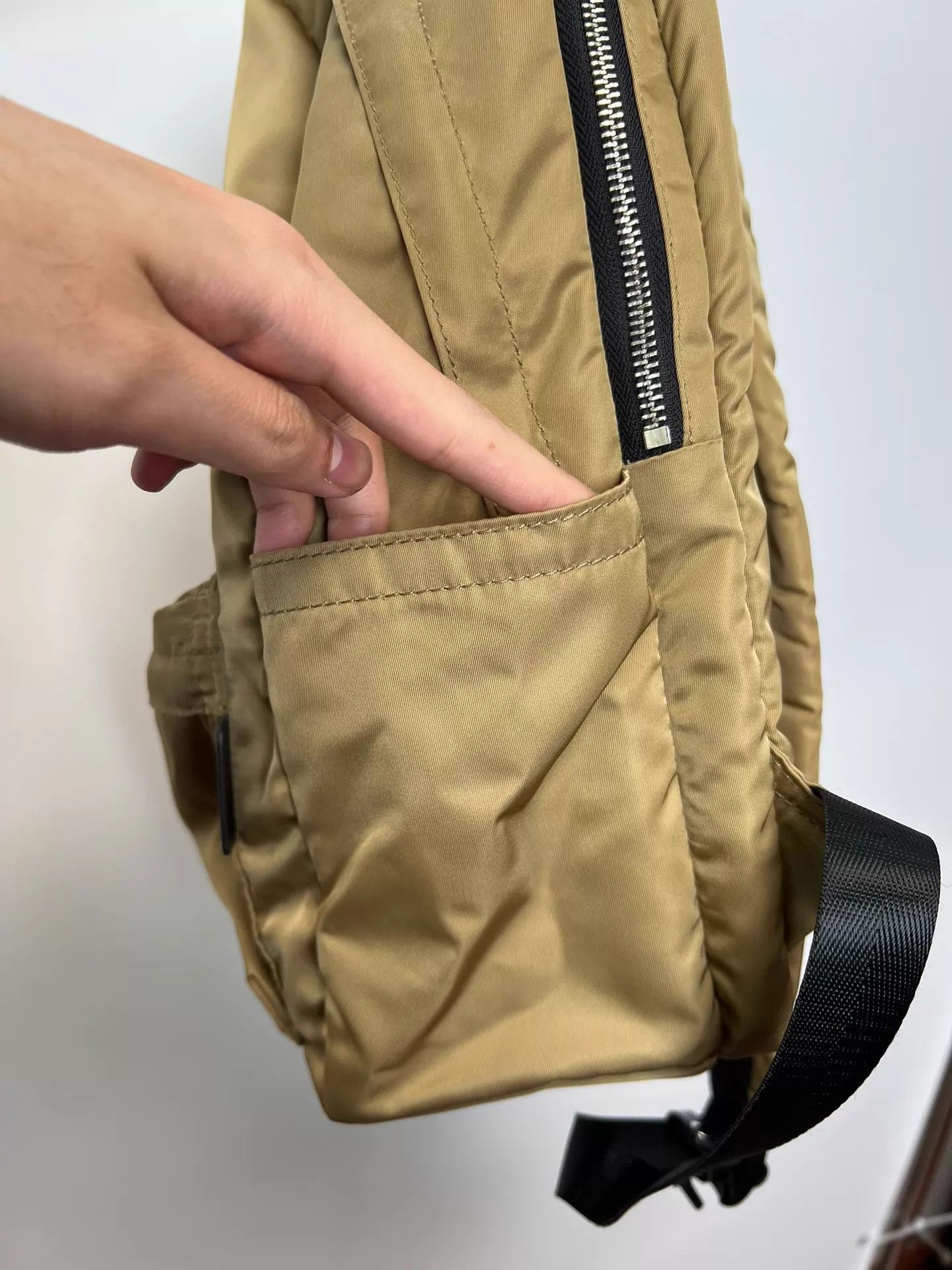 Yohji Yamamoto Beige Nylon Backpack with Front Zip Pocket Size ONE SIZE - 5 Thumbnail