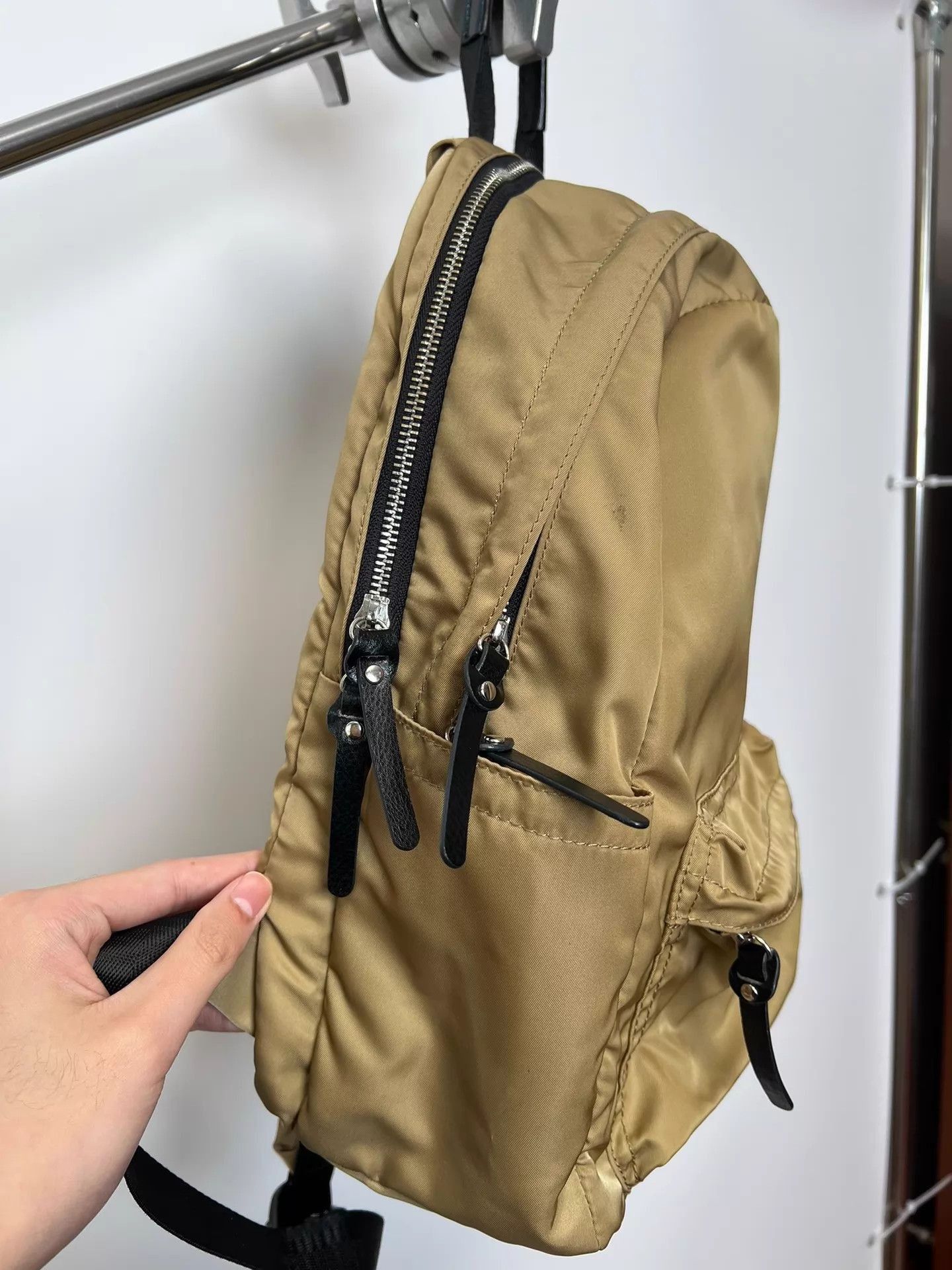 Yohji Yamamoto Beige Nylon Backpack with Front Zip Pocket Size ONE SIZE - 3 Thumbnail