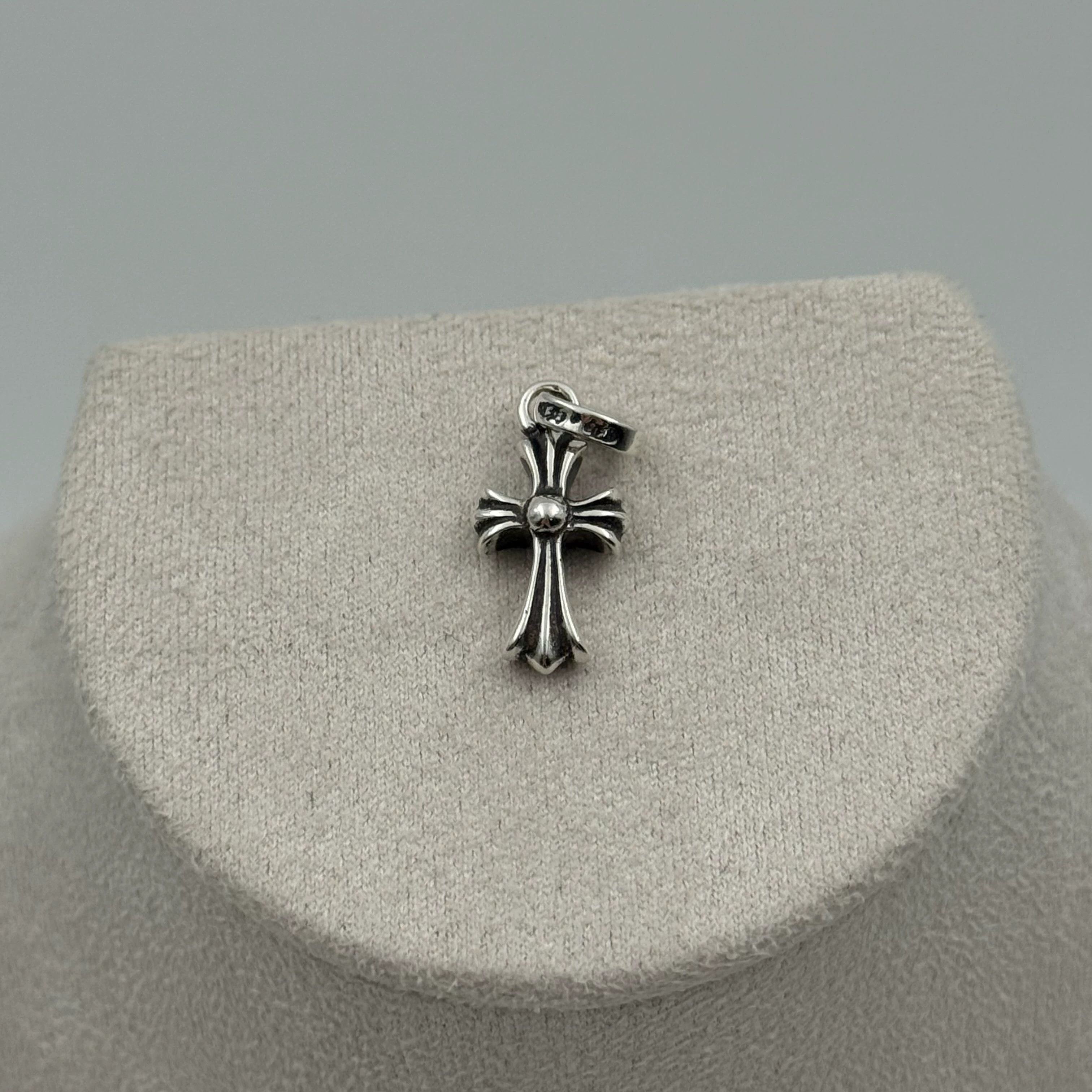 Chrome Hearts Silver Cross Pendant with Crystal Accents Size ONE SIZE - 2 Thumbnail