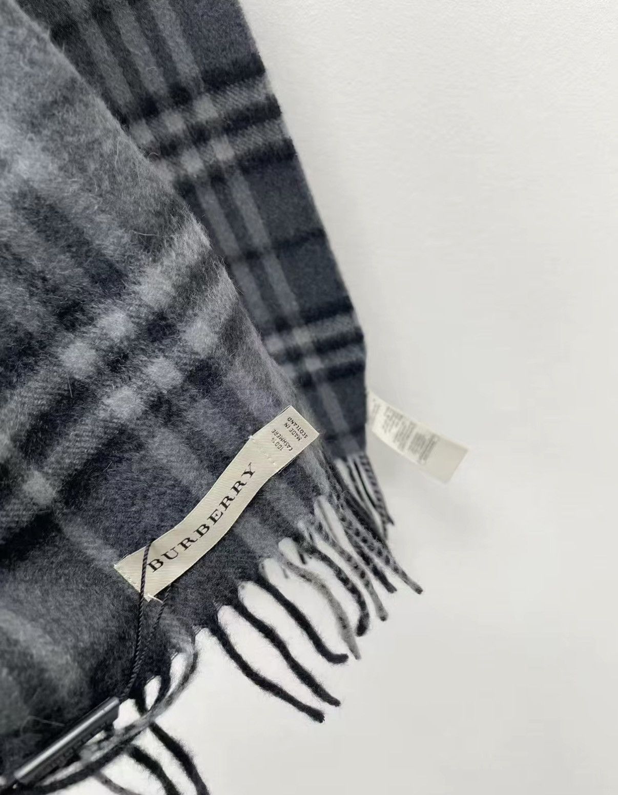 Burberry Black Plaid Fringed Scarf Size ONE SIZE - 4 Thumbnail