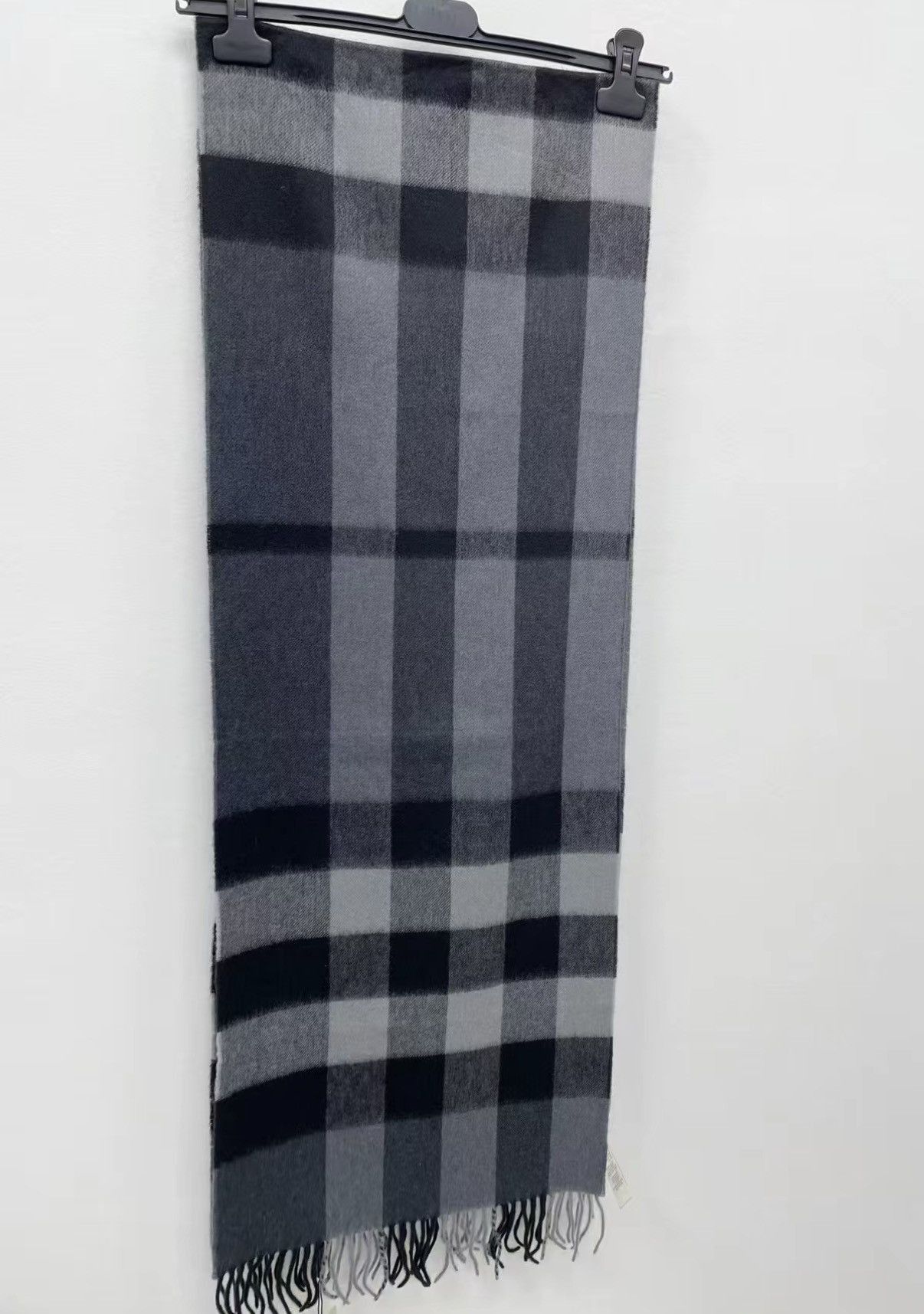 Burberry Black Plaid Fringed Scarf Size ONE SIZE - 2 Thumbnail