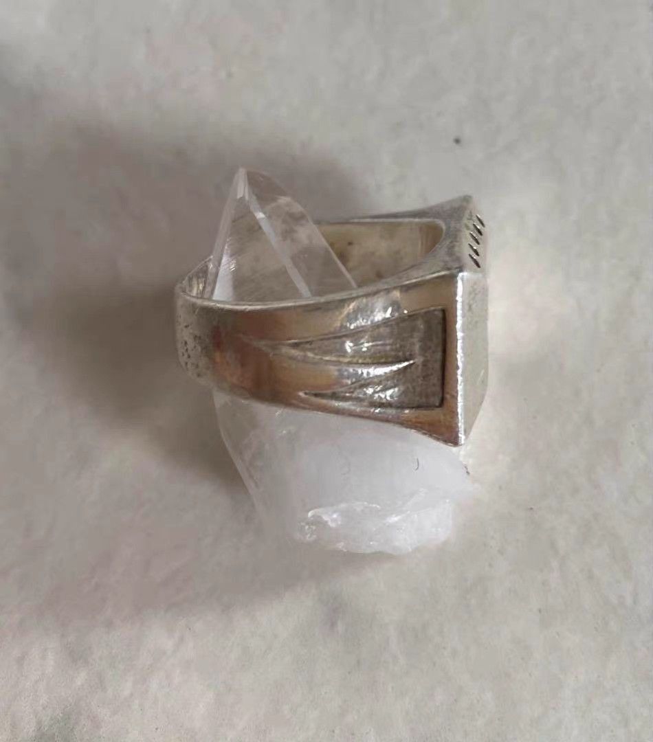 Y's for Men Silver Geometric Pattern Ring Size ONE SIZE - 2 Thumbnail
