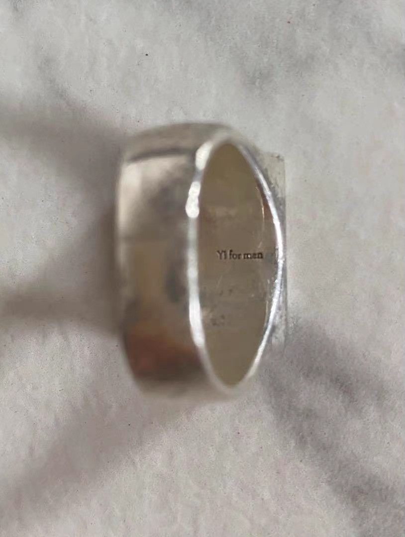 Y's for Men Silver Geometric Pattern Ring Size ONE SIZE - 6 Thumbnail