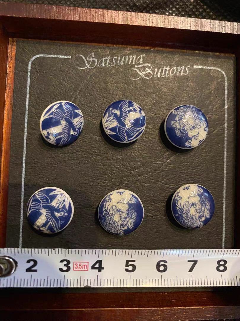 Roen Blue Decorative Ceramic Buttons Set Size ONE SIZE - 4 Thumbnail