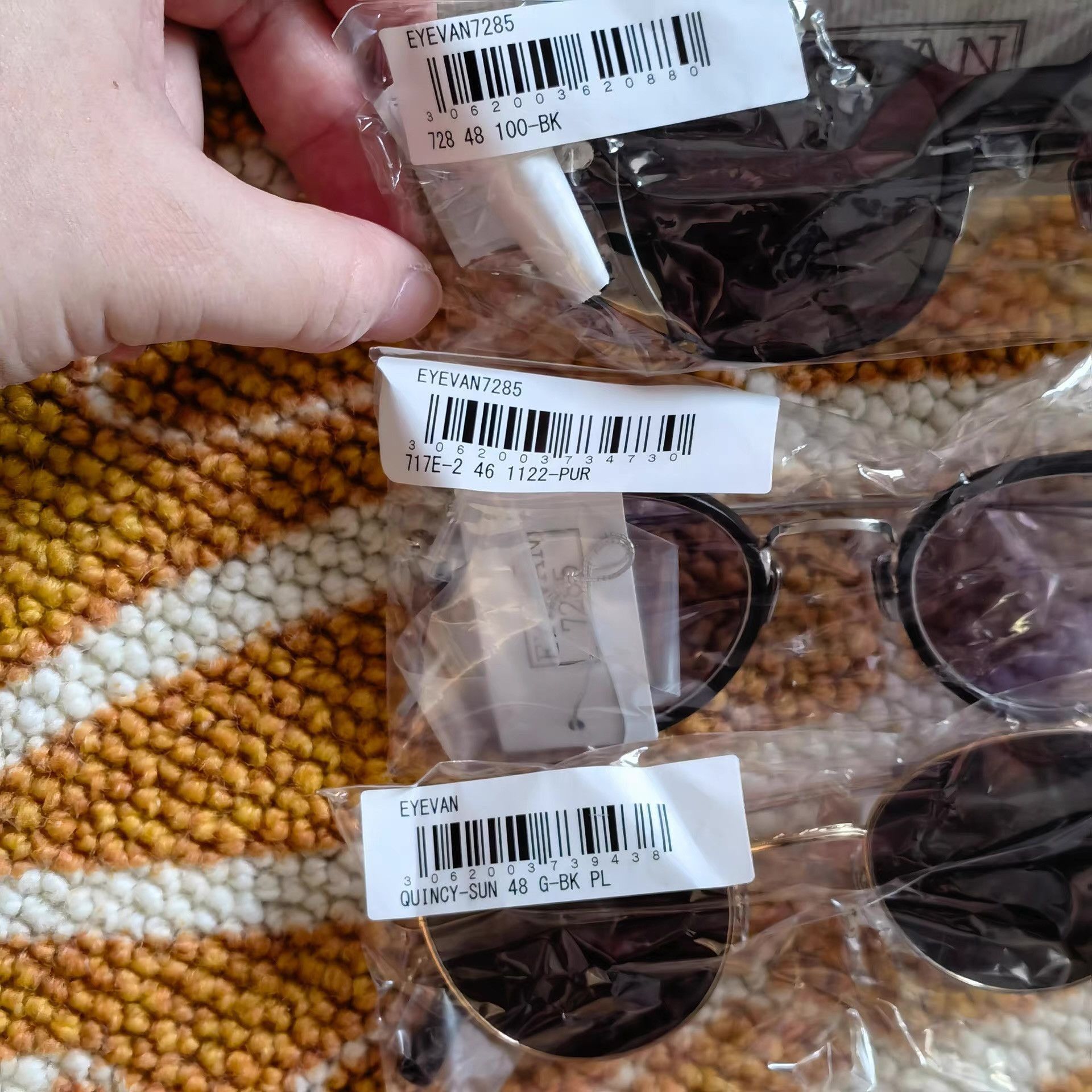 Eyevan 7285 Black Sunglasses with Case and Cleaning Cloth Size ONE SIZE - 5 Thumbnail