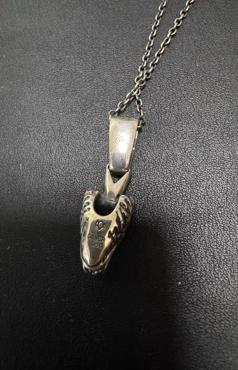 Yohji Yamamoto Silver Wolf Head Pendant Necklace Size ONE SIZE - 3 Thumbnail