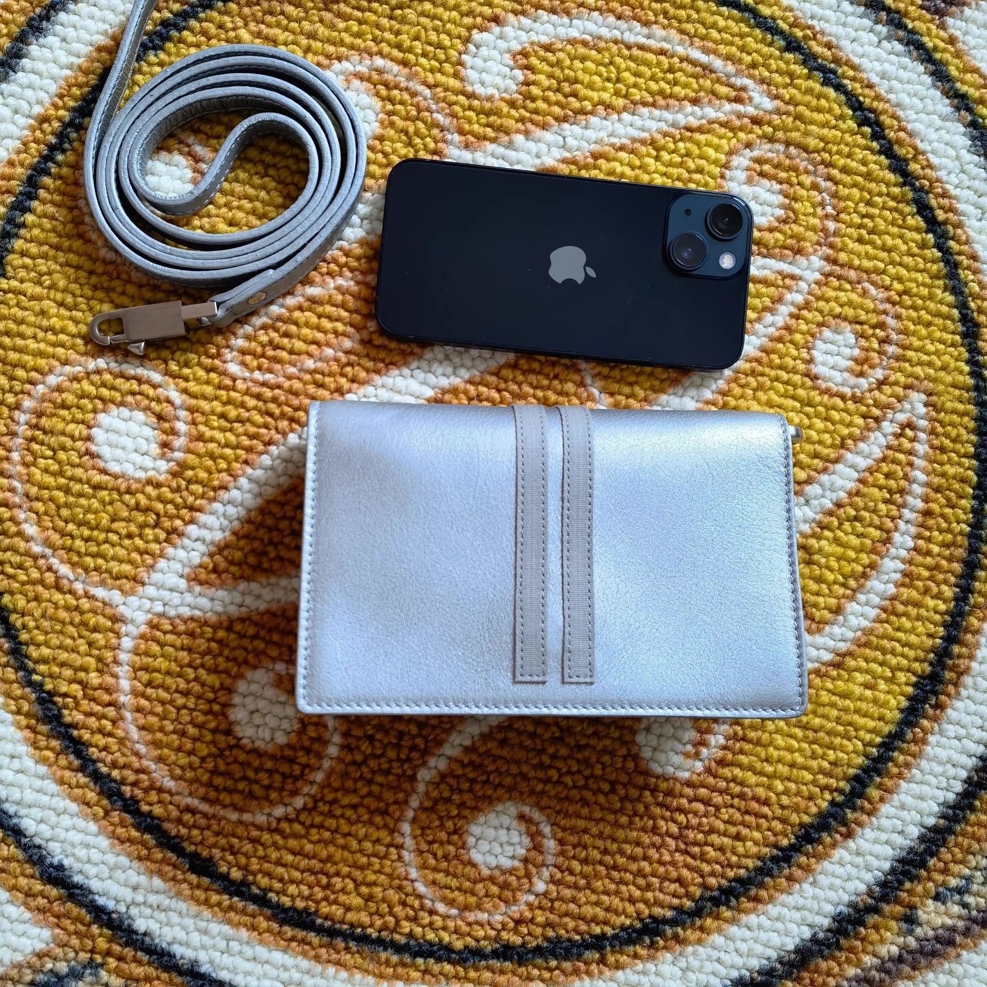 Rick Owens Silver Crossbody Wallet with Adjustable Strap Size ONE SIZE - 2 Thumbnail