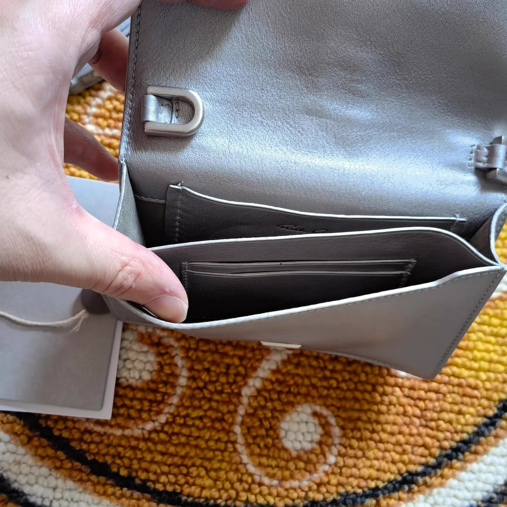 Rick Owens Silver Crossbody Wallet with Adjustable Strap Size ONE SIZE - 3 Thumbnail