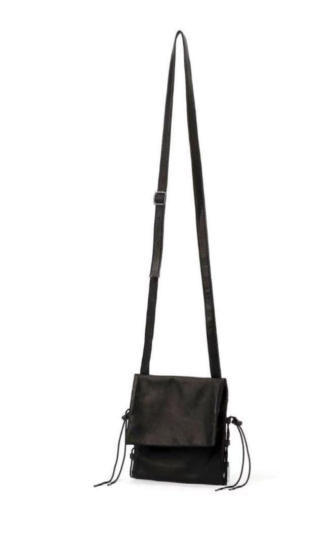 Yohji Yamamoto Black Leather Crossbody Bag with Adjustable Strap Size ONE SIZE - 7 Thumbnail