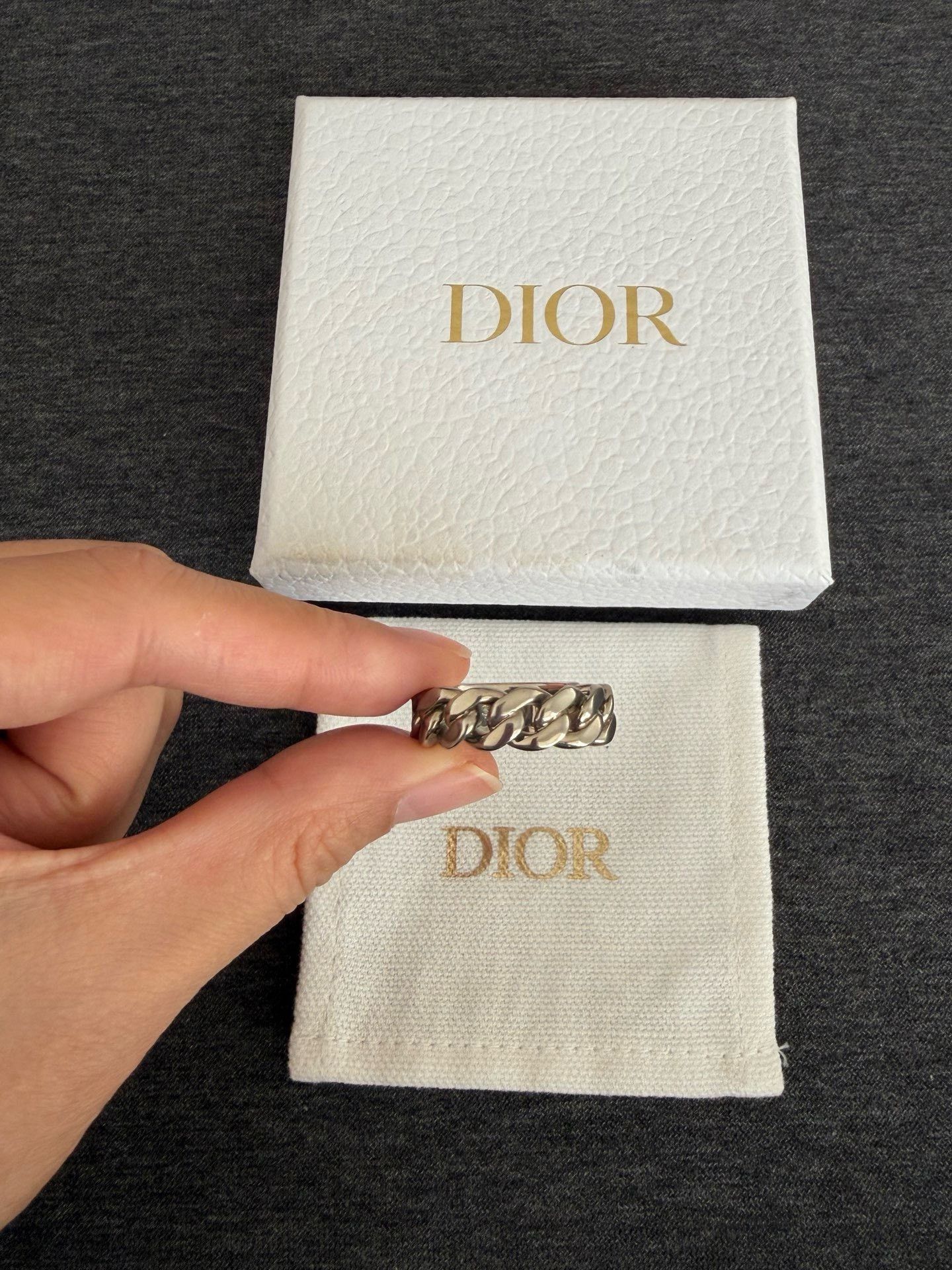 Dior Dior Men's Silver Logo Chain Ring Size ONE SIZE - 3 Thumbnail