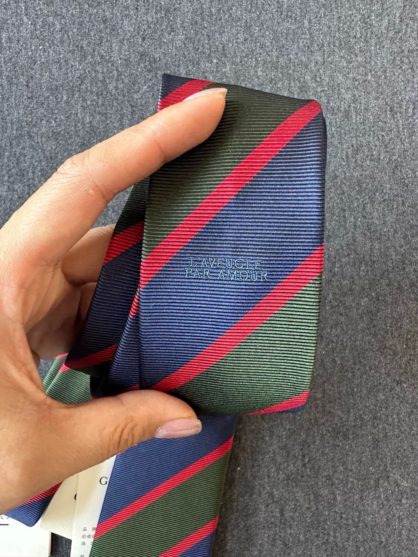 Gucci Gucci Red Green Stripe Silk Tie Size ONE SIZE - 4 Thumbnail