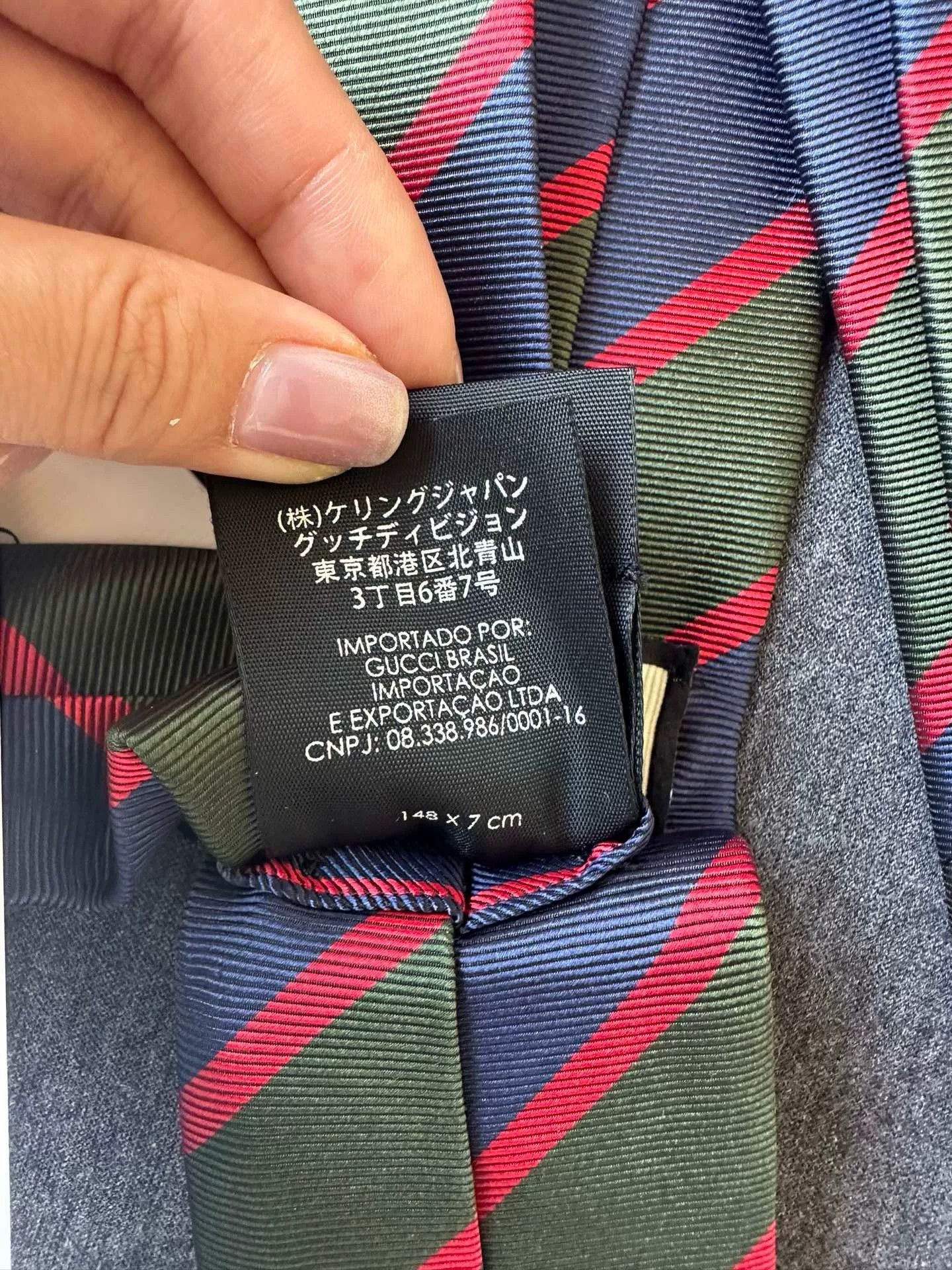 Gucci Gucci Red Green Stripe Silk Tie Size ONE SIZE - 7 Thumbnail