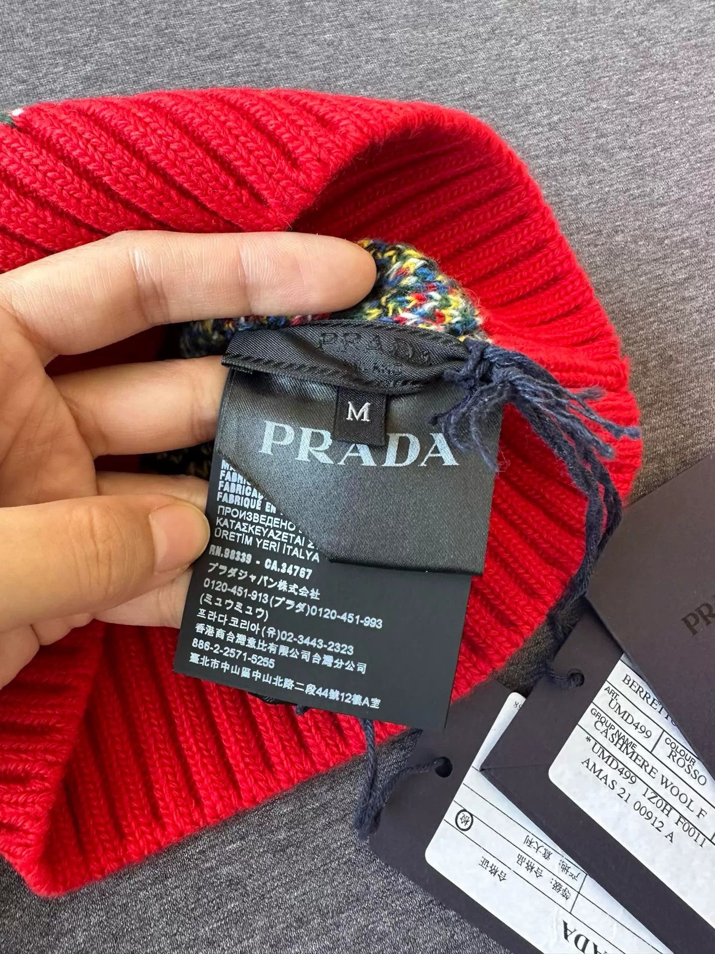Prada Prada Red Plaid Wool Hat Size ONE SIZE - 5 Thumbnail