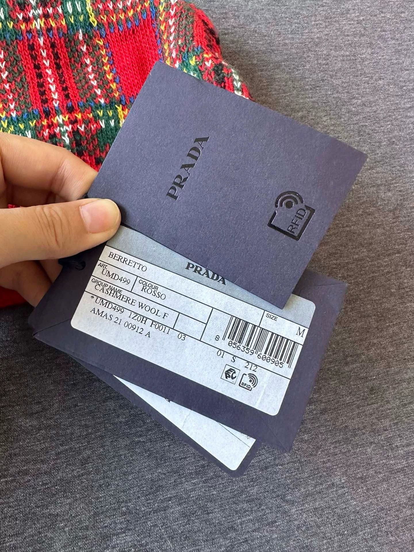 Prada Prada Red Plaid Wool Hat Size ONE SIZE - 4 Thumbnail