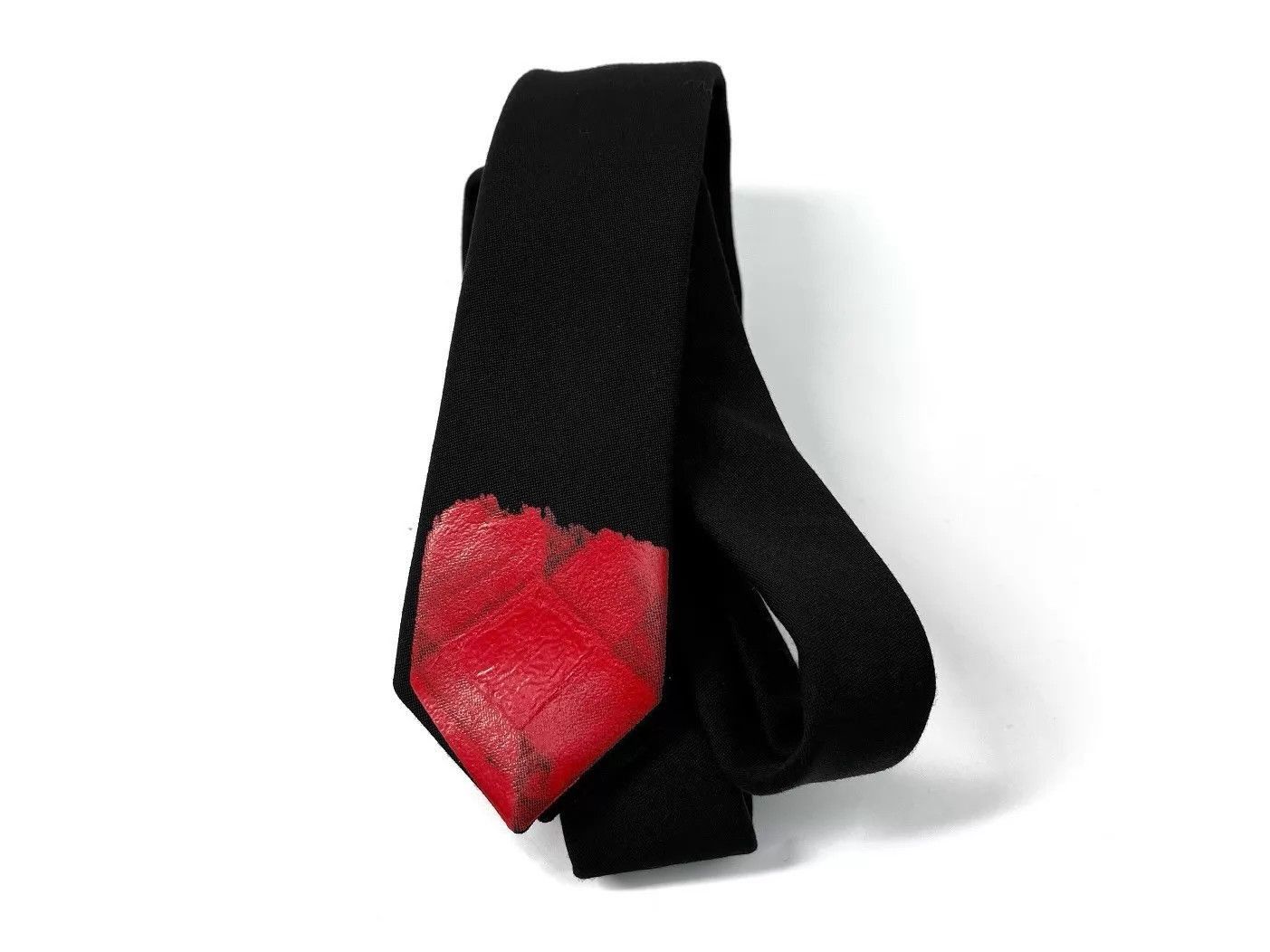 Dior Black Necktie with Red Accent Size ONE SIZE - 3 Thumbnail
