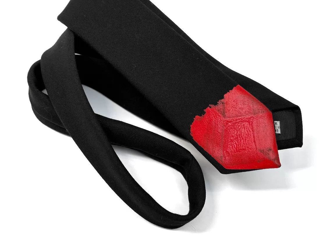 Dior Black Necktie with Red Accent Size ONE SIZE - 6 Thumbnail