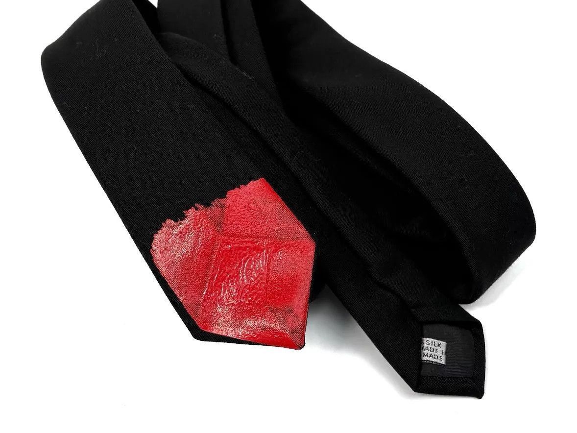 Dior Black Necktie with Red Accent Size ONE SIZE - 5 Thumbnail